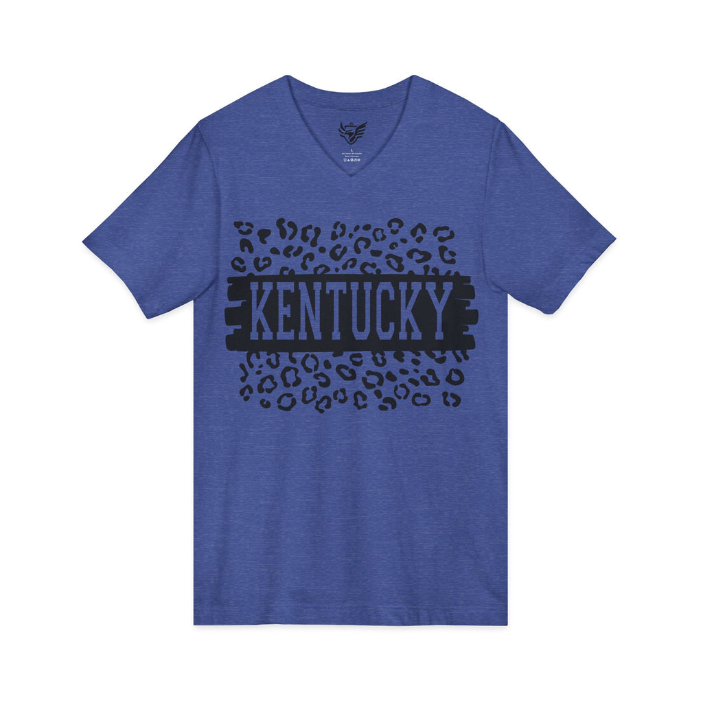 KY Leopard Jersey Short Sleeve V-Neck Tee
