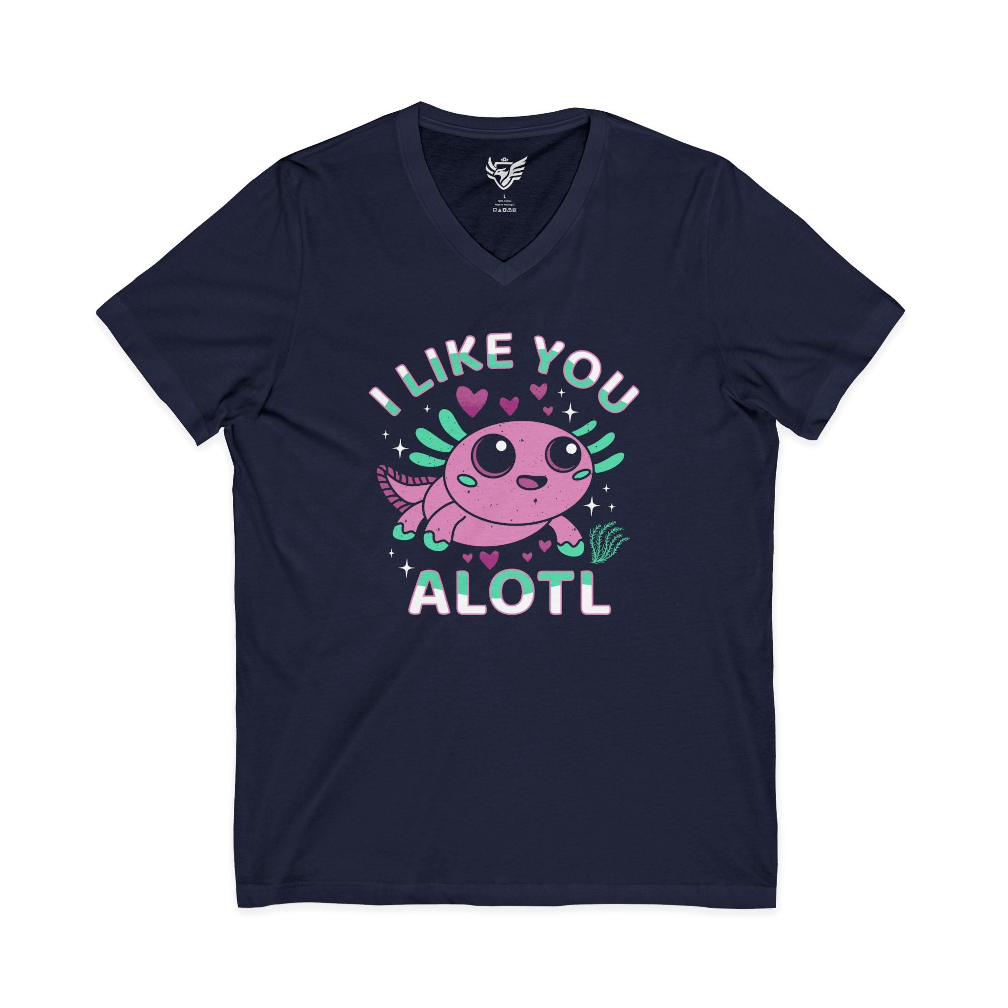 I Like You Alotl Jersey Short Sleeve V-Neck Tee