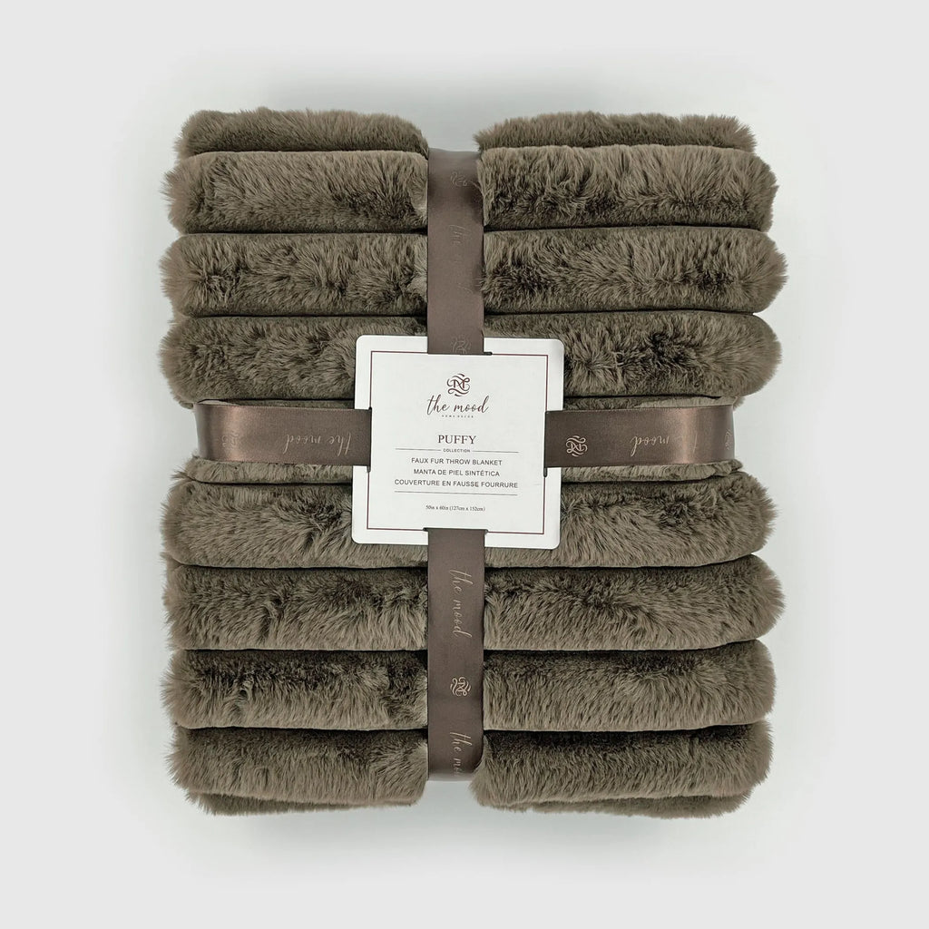 PUFFY FAUX FUR THROW