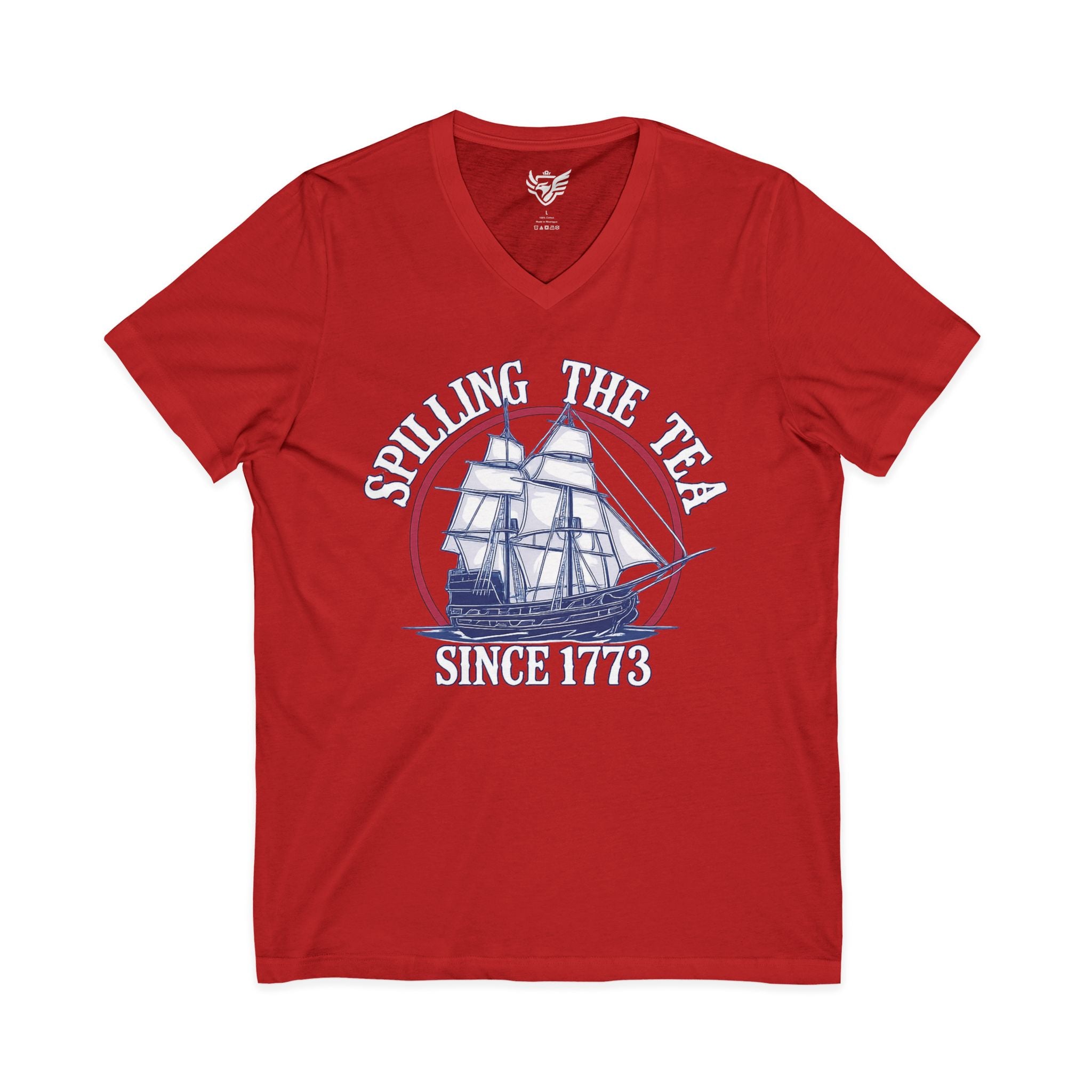Spilling The Tea Jersey Short Sleeve V-Neck Tee