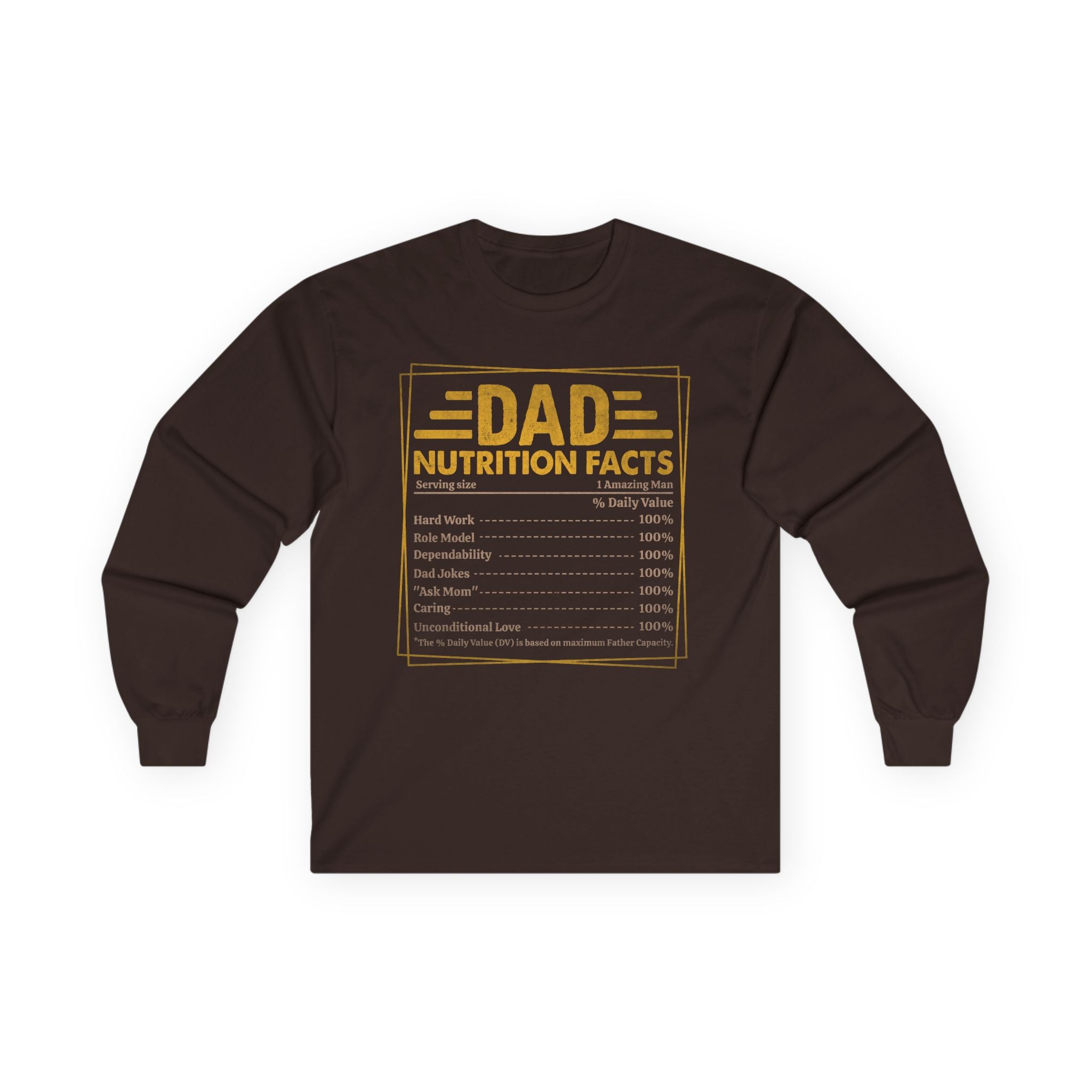 Dad Nutrition Facts Cotton Long Sleeve Tee