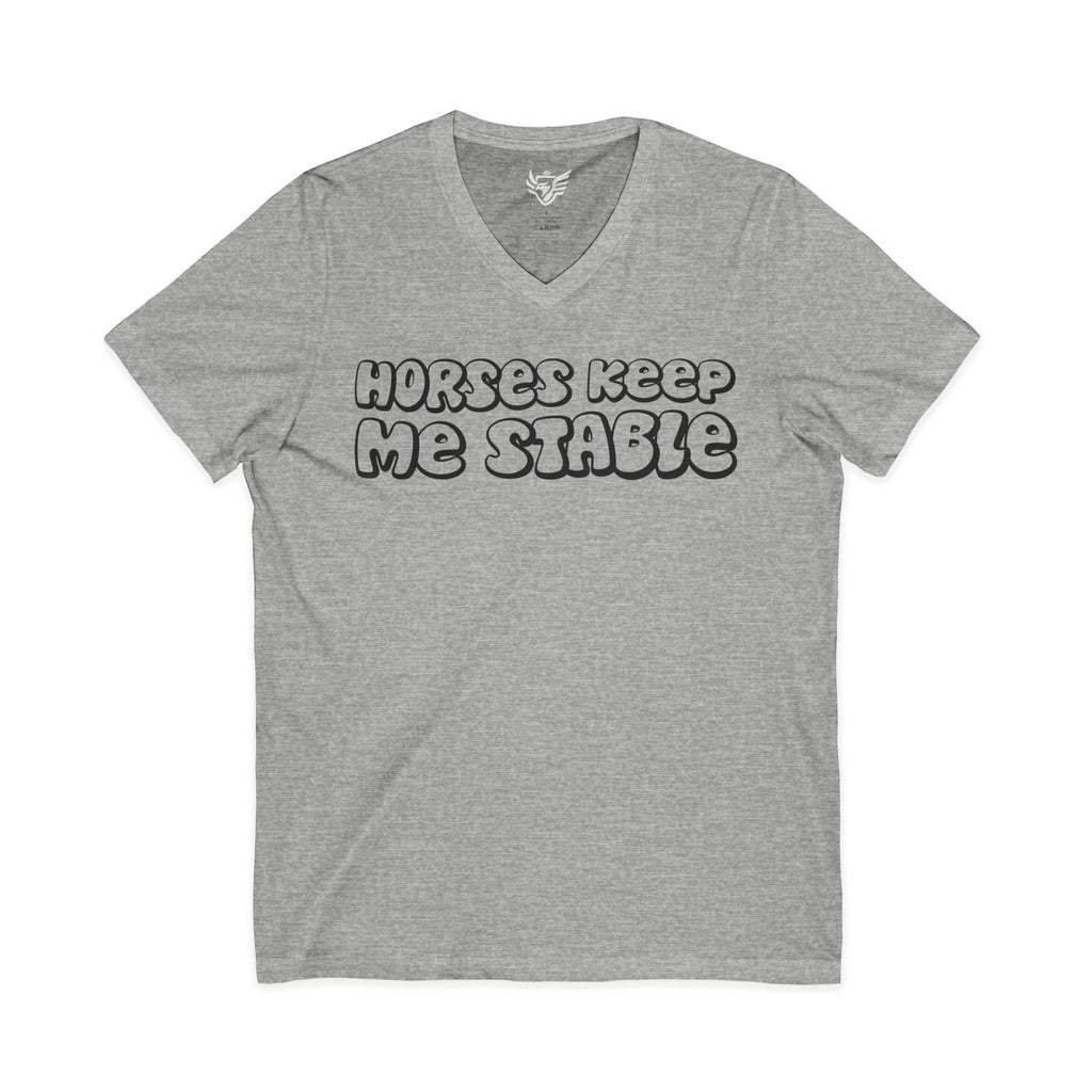 Horses Keep Me Stable Jersey Short Sleeve V-Neck Tee