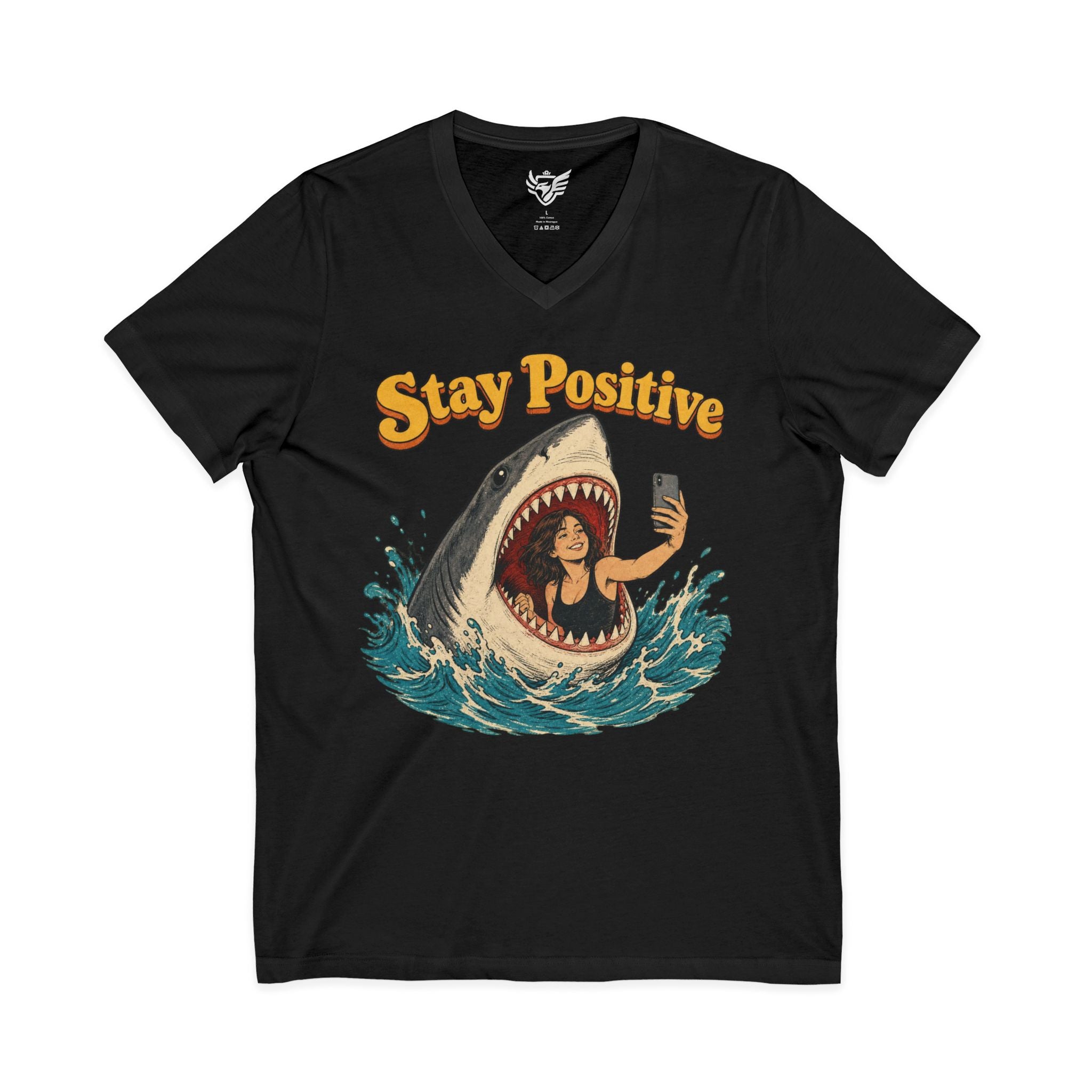 Stay Positive Jersey Short Sleeve V-Neck Tee