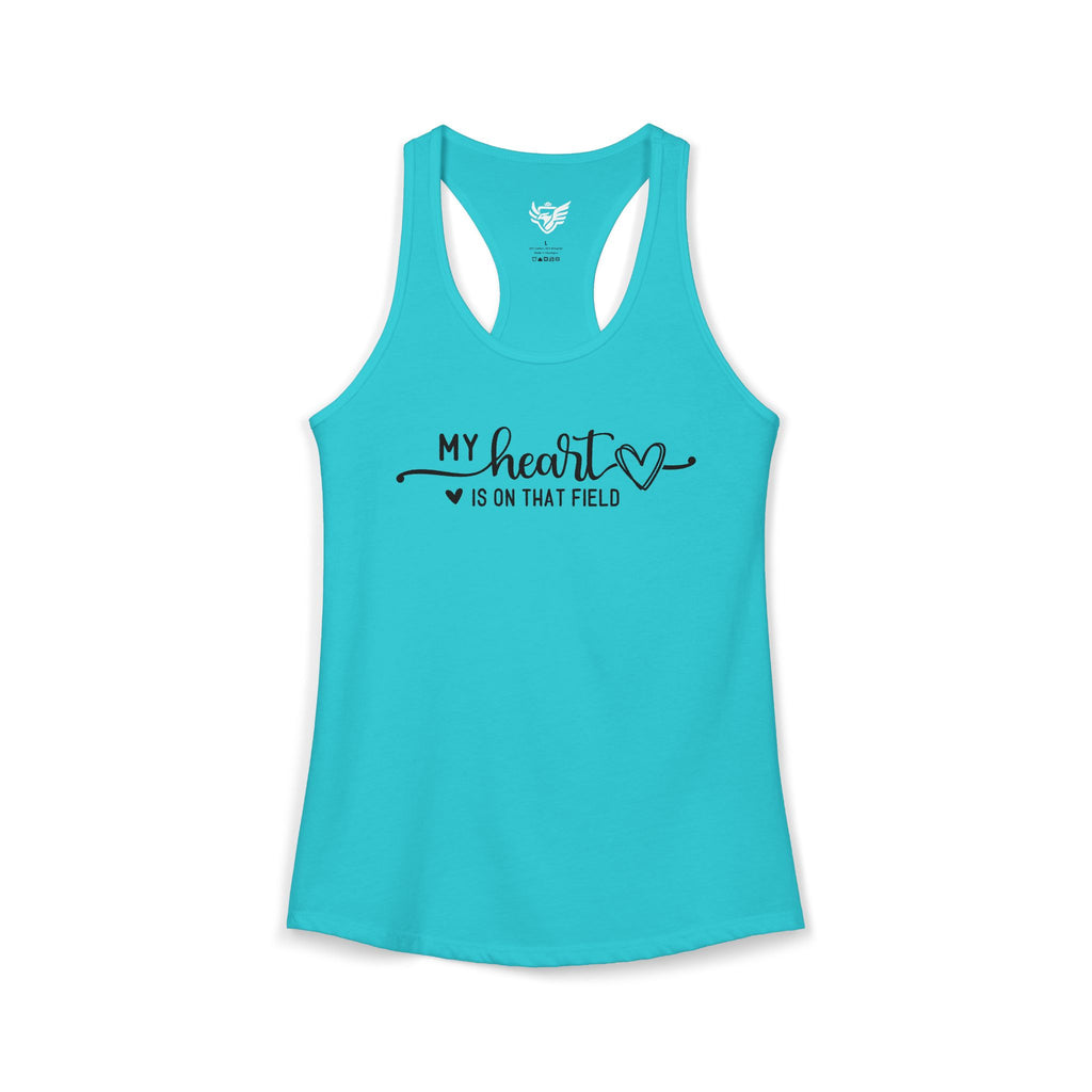 My Heart is on that Field Ideal Racerback Tank
