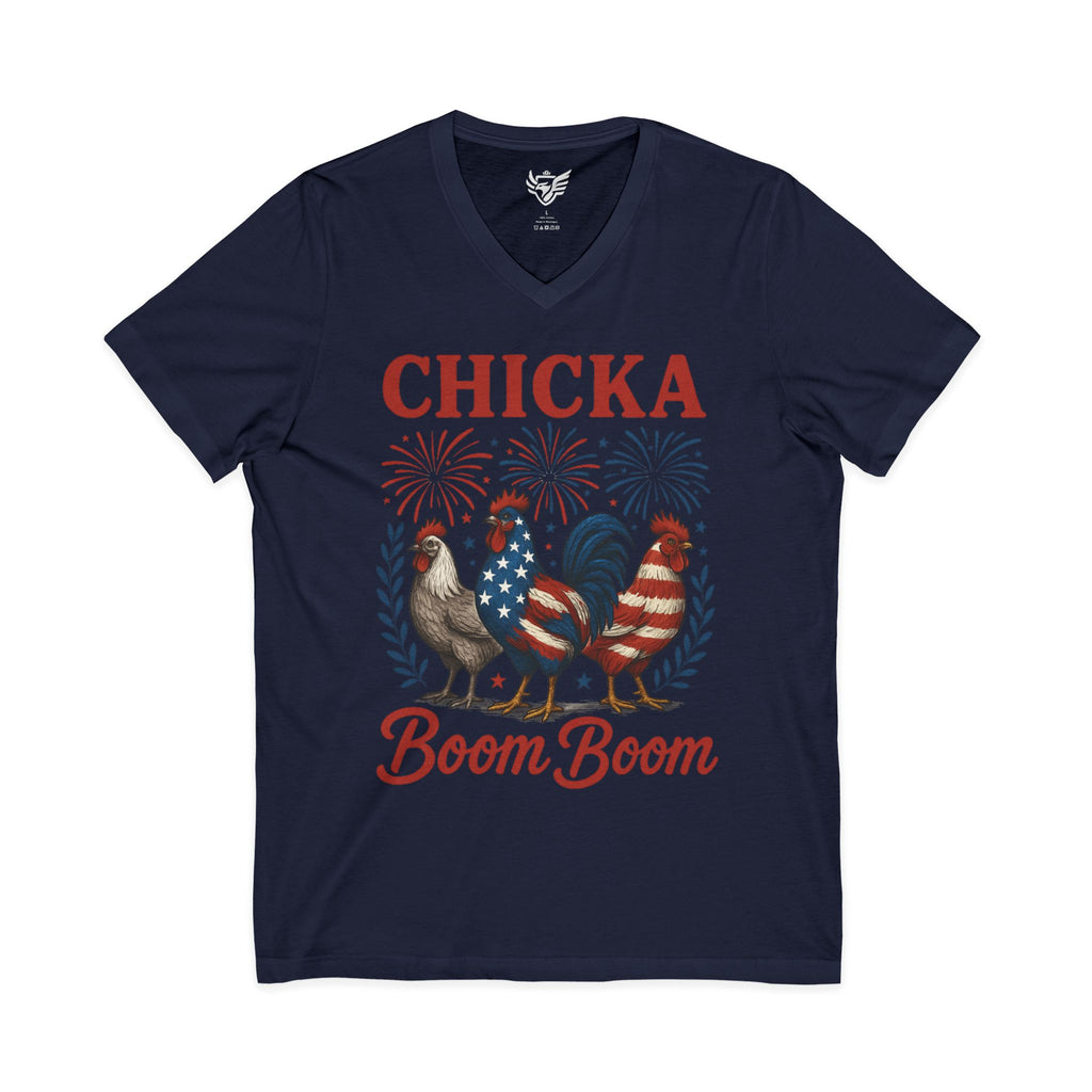Chicka Boom Boom Jersey Short Sleeve V-Neck Tee