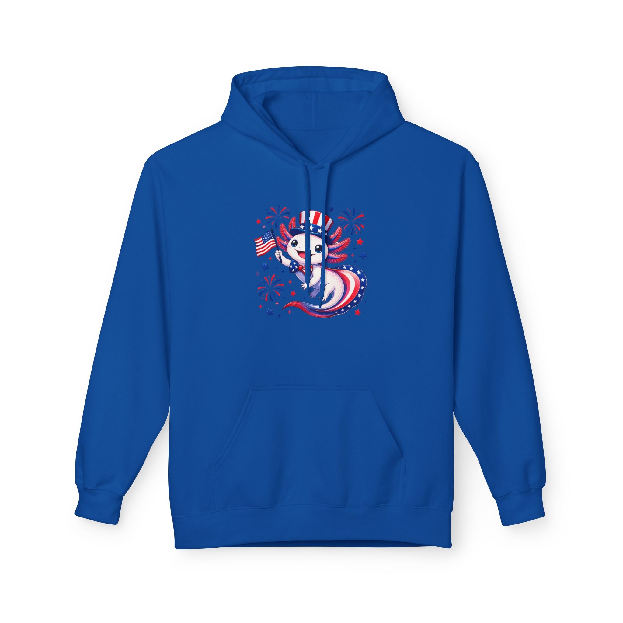 Patriotic Axolotl Midweight Softstyle Fleece Hoodie