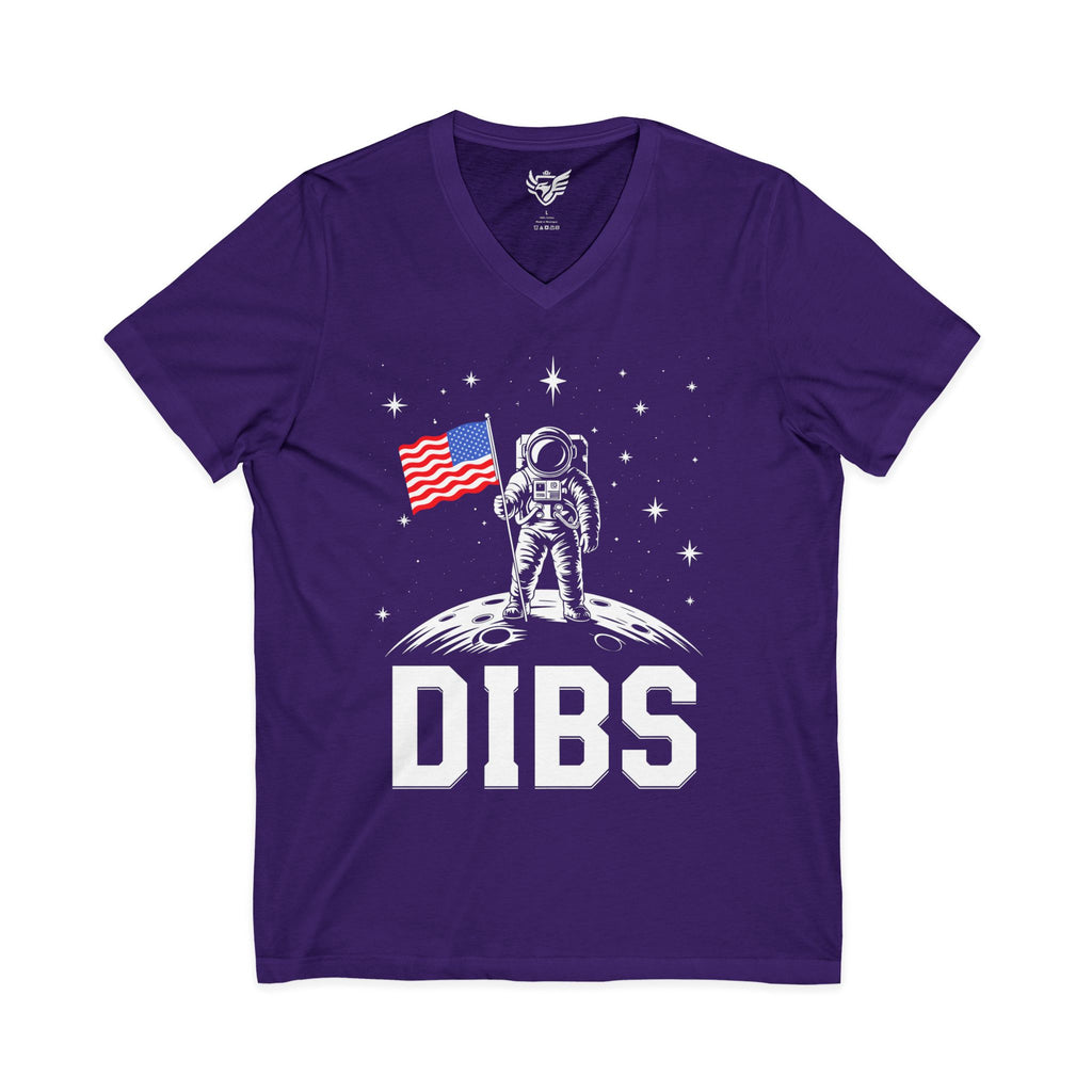 DIBS on the Moon Jersey Short Sleeve V-Neck Tee