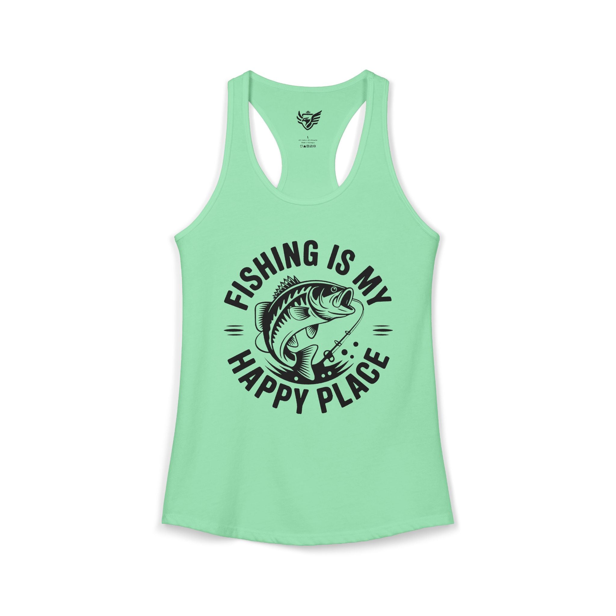 Fishing Is My Happy Place Ideal Racerback Tank
