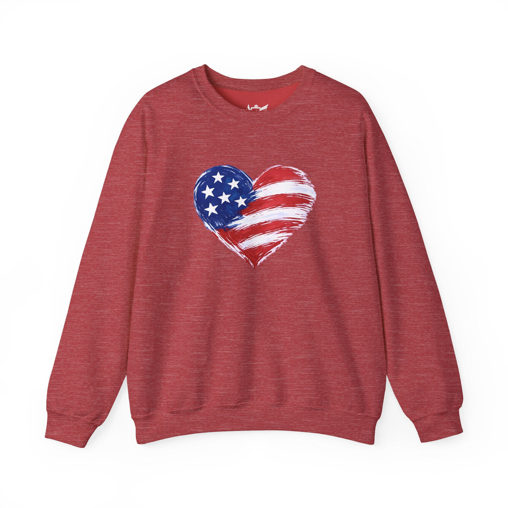 Heart Flag Heavy Blend™ Crewneck Sweatshirt