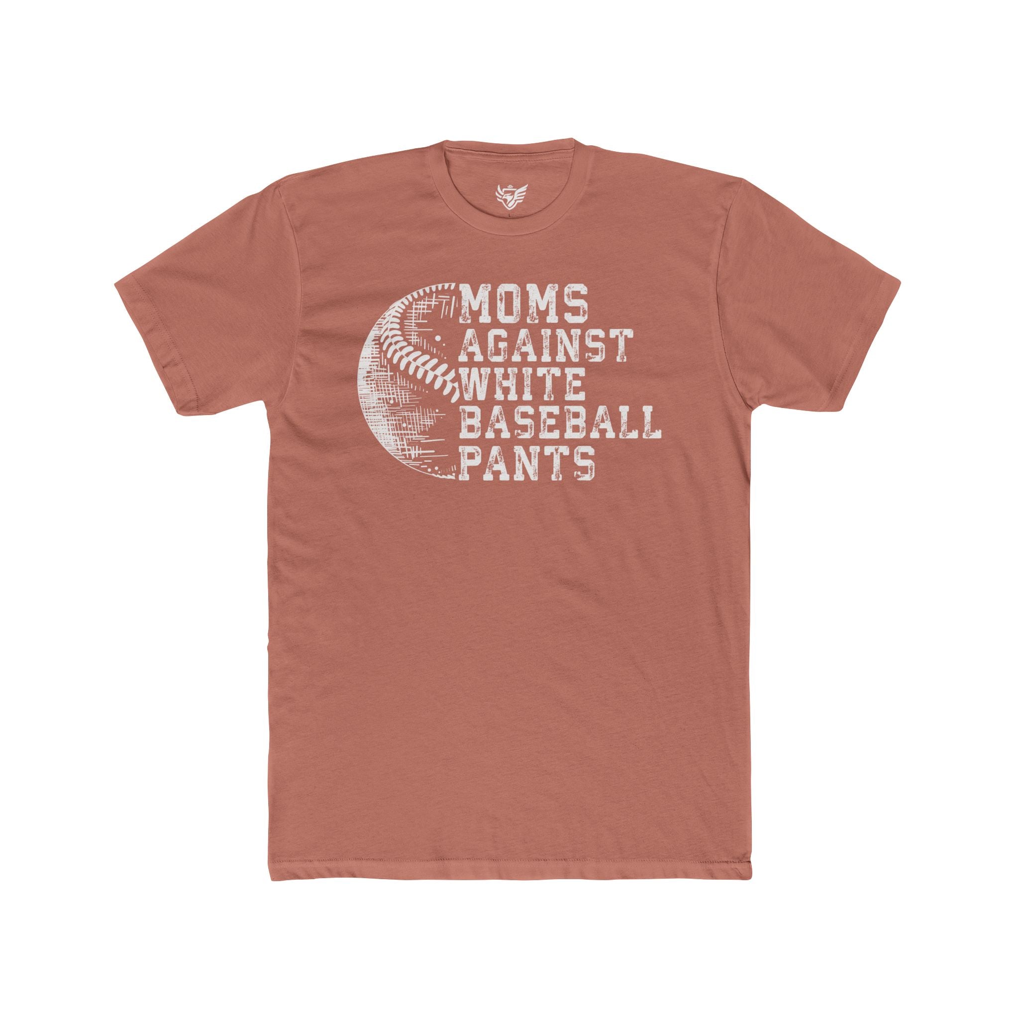Mom's Against White Baseball Pants Cotton Crew Tee