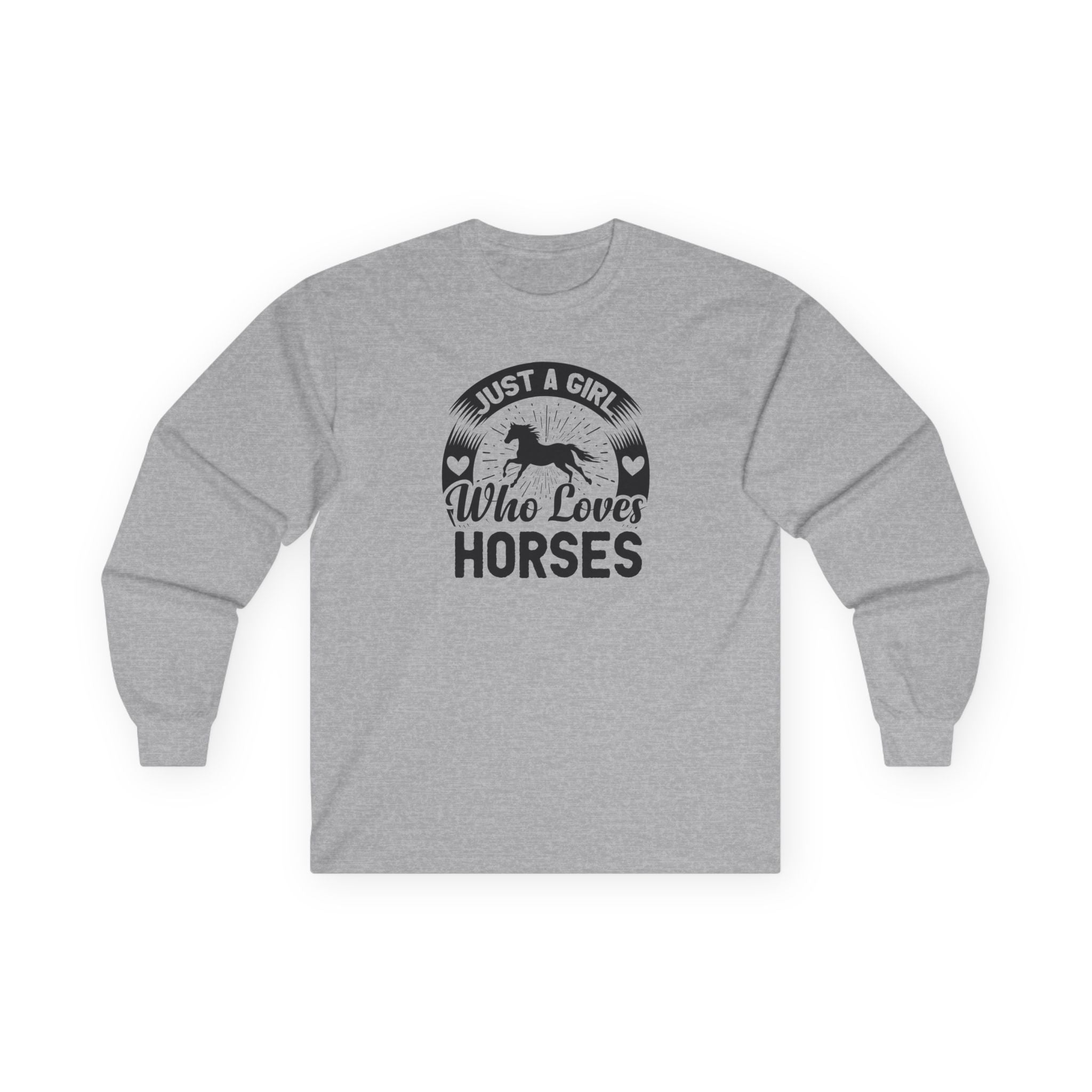 Just a Girl Who Loves Horses Cotton Long Sleeve Tee