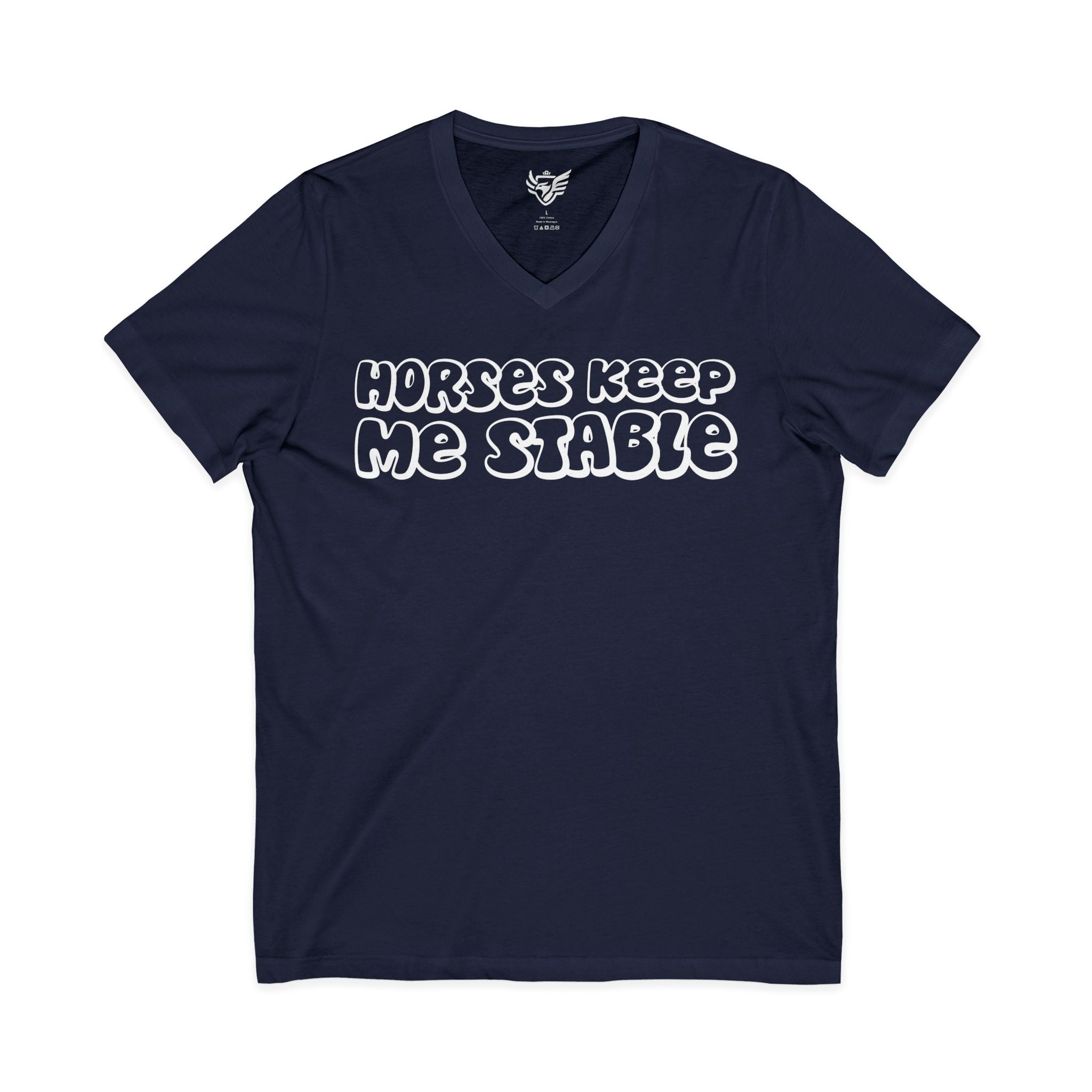 Horses Keep Me Stable Jersey Short Sleeve V-Neck Tee