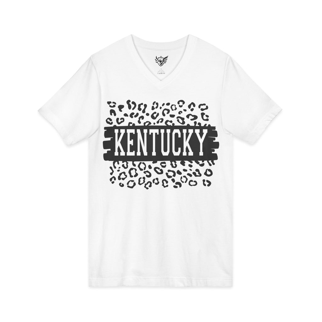 KY Leopard Jersey Short Sleeve V-Neck Tee
