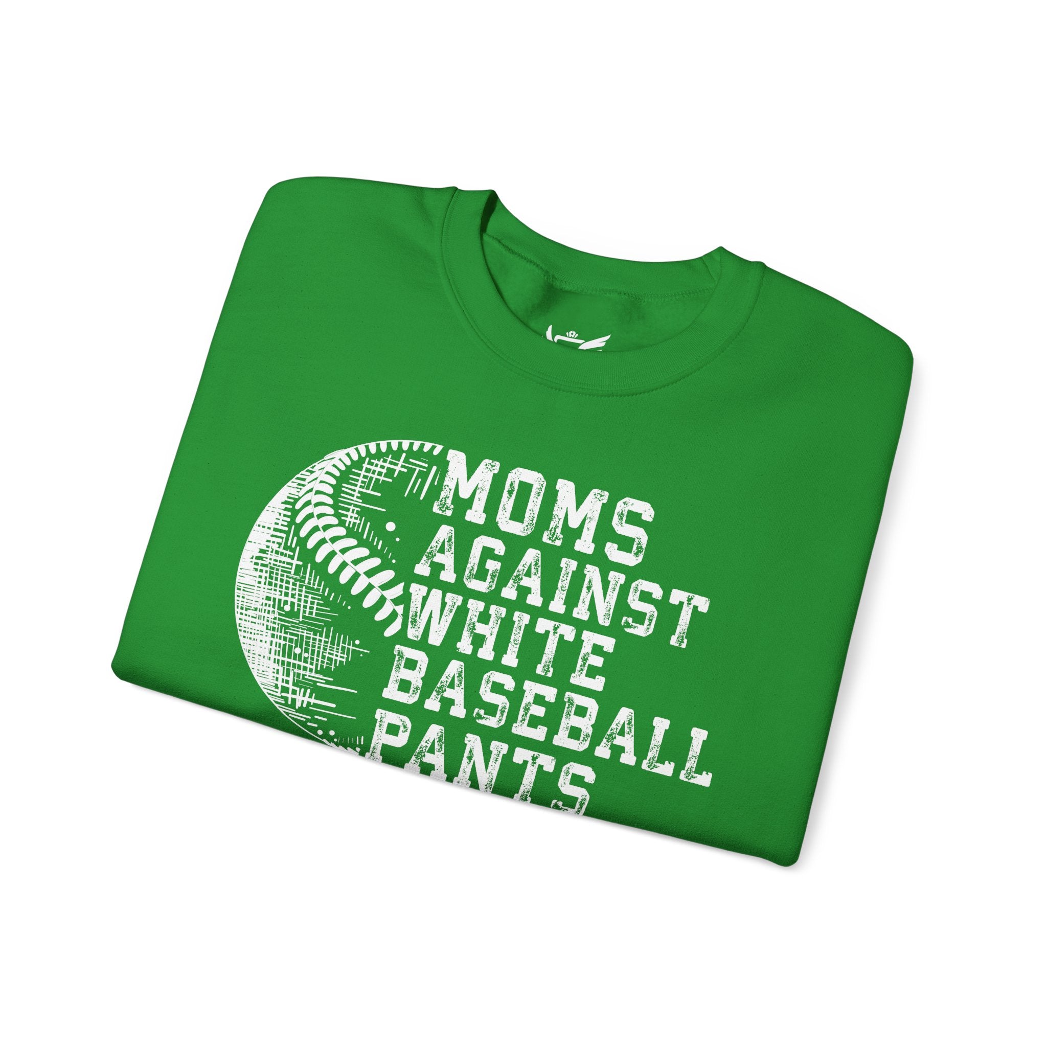 Mom's Against White Baseball Pants Heavy Blend™ Crewneck Sweatshirt