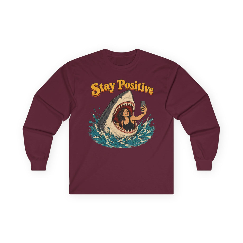 Stay Positive Cotton Long Sleeve Tee