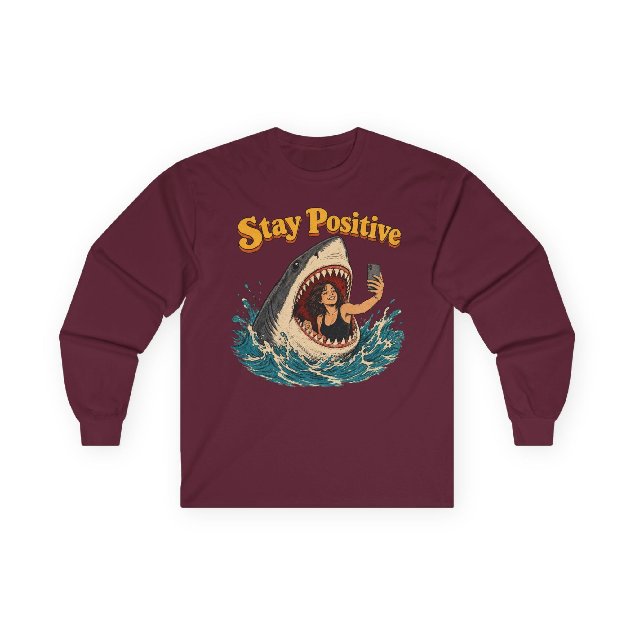 Stay Positive Cotton Long Sleeve Tee