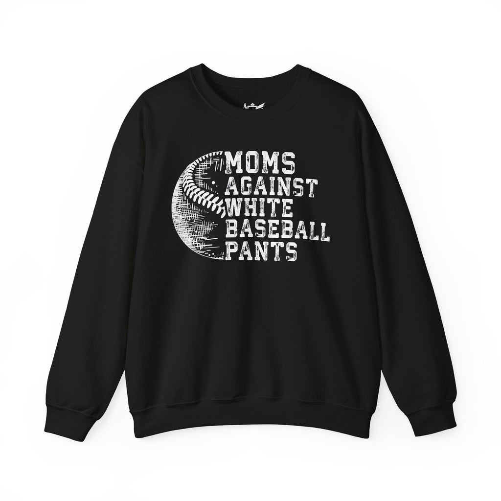 Mom's Against White Baseball Pants Heavy Blend™ Crewneck Sweatshirt