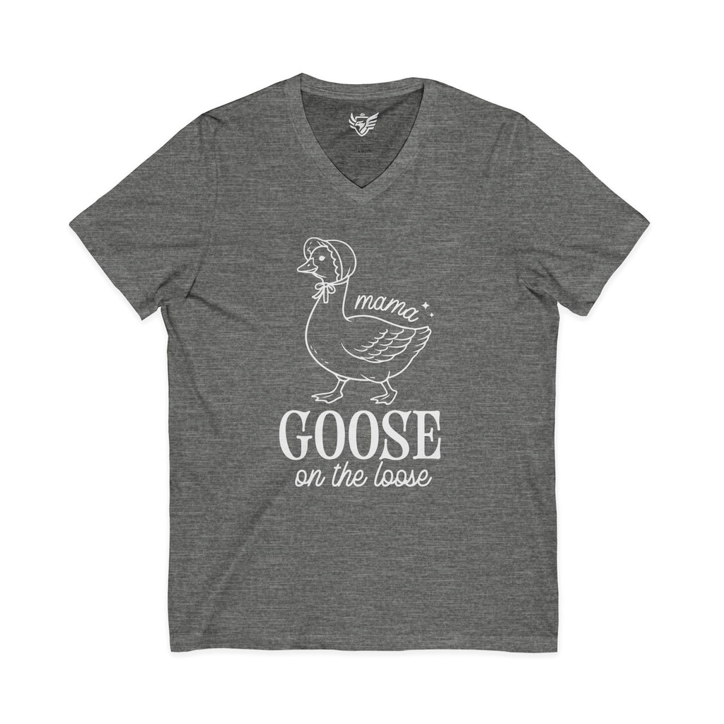 Mama Goose on the Loose Jersey Short Sleeve V-Neck Tee