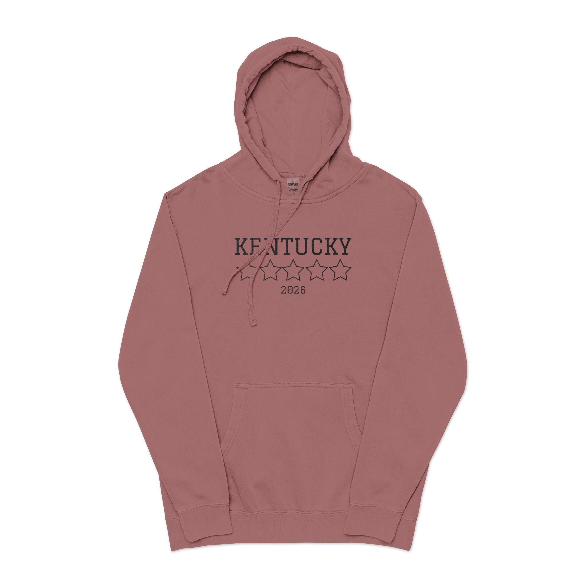 Unisex Embroidered KY Pigment-Dyed Hoodie