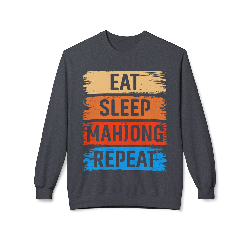 Eat Sleep Mahjong Repeat Midweight Softstyle Fleece Crewneck Sweatshirt
