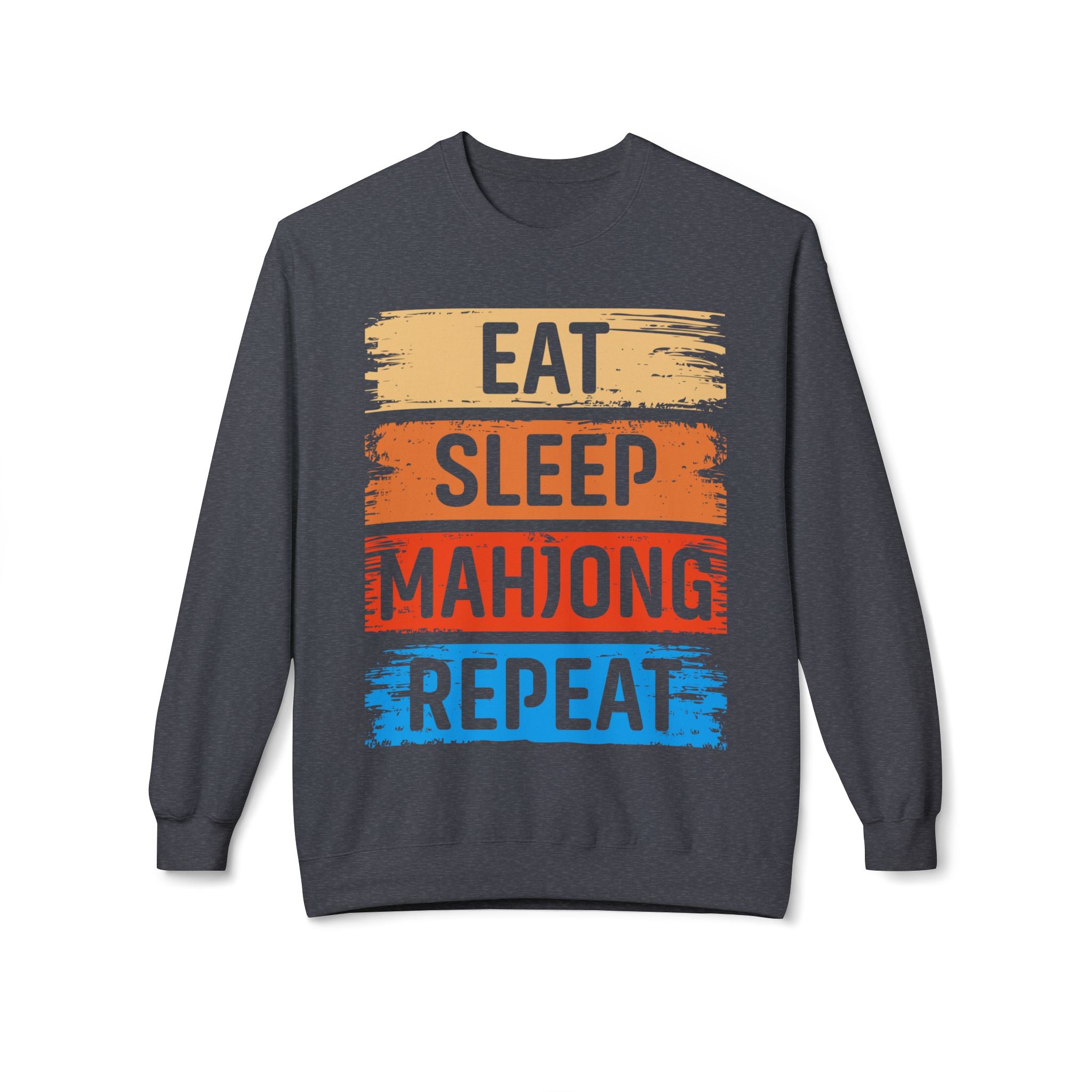 Eat Sleep Mahjong Repeat Midweight Softstyle Fleece Crewneck Sweatshirt