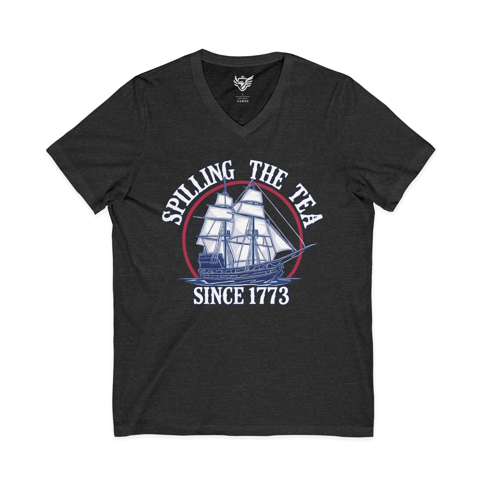 Spilling The Tea Jersey Short Sleeve V-Neck Tee