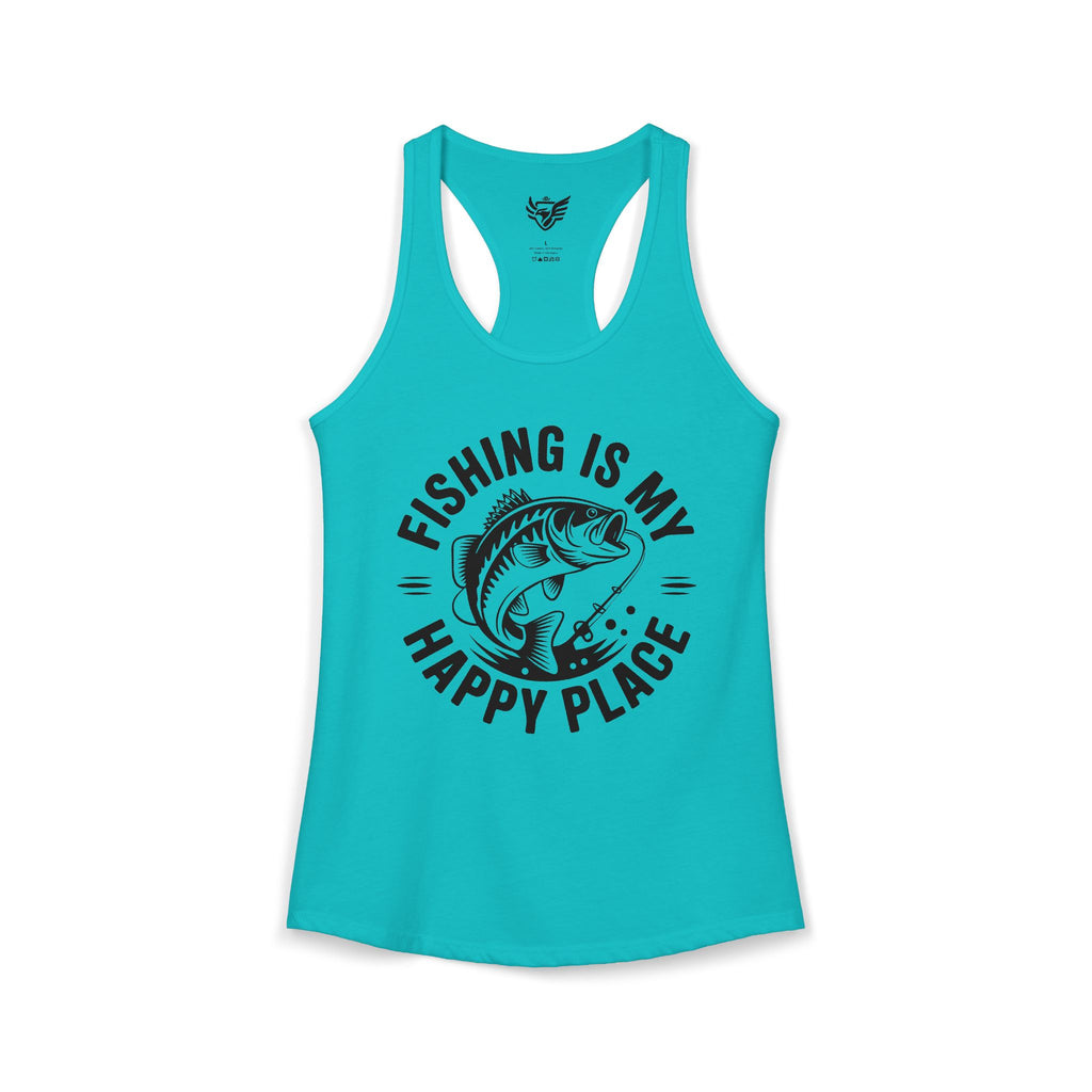 Fishing Is My Happy Place Ideal Racerback Tank