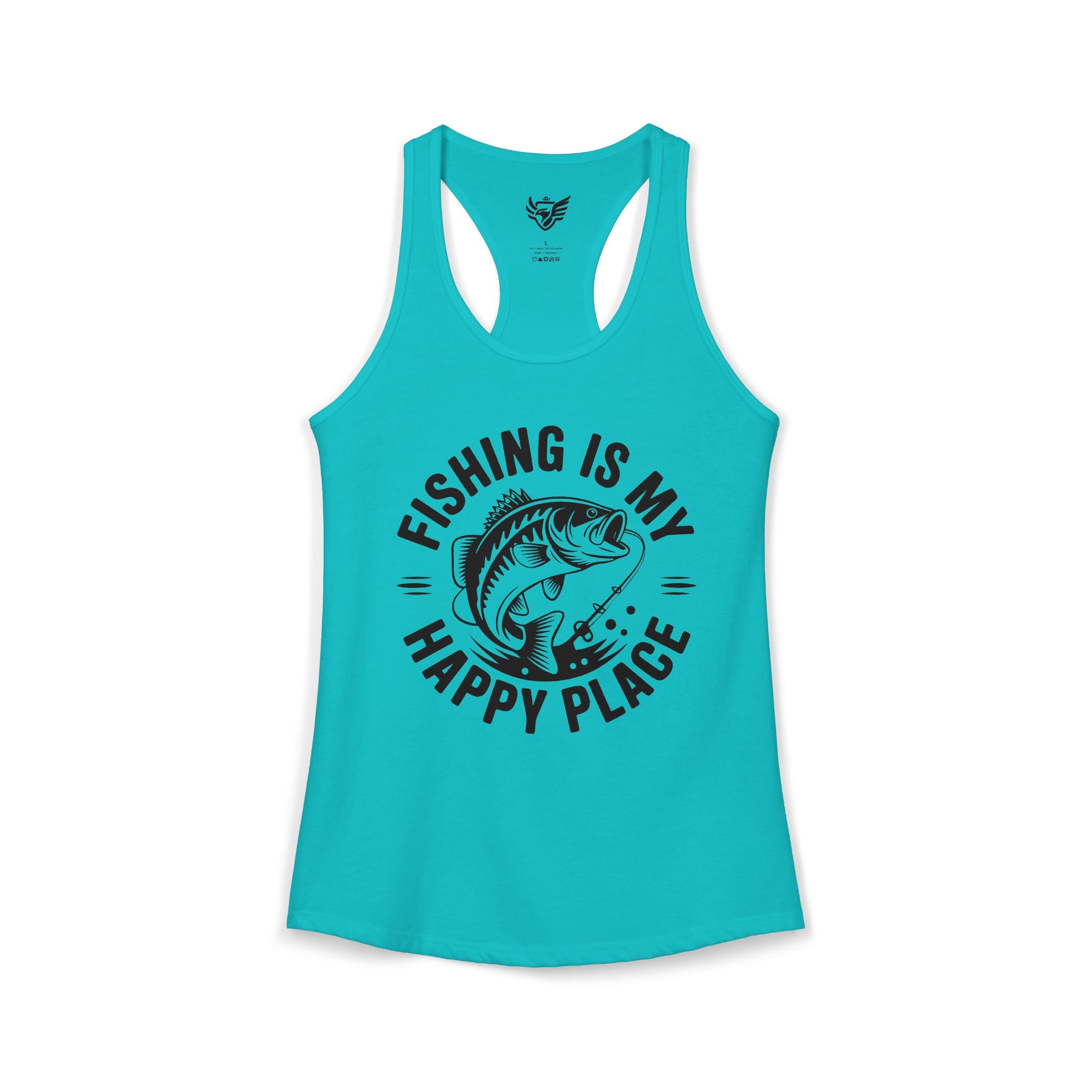 Fishing Is My Happy Place Ideal Racerback Tank