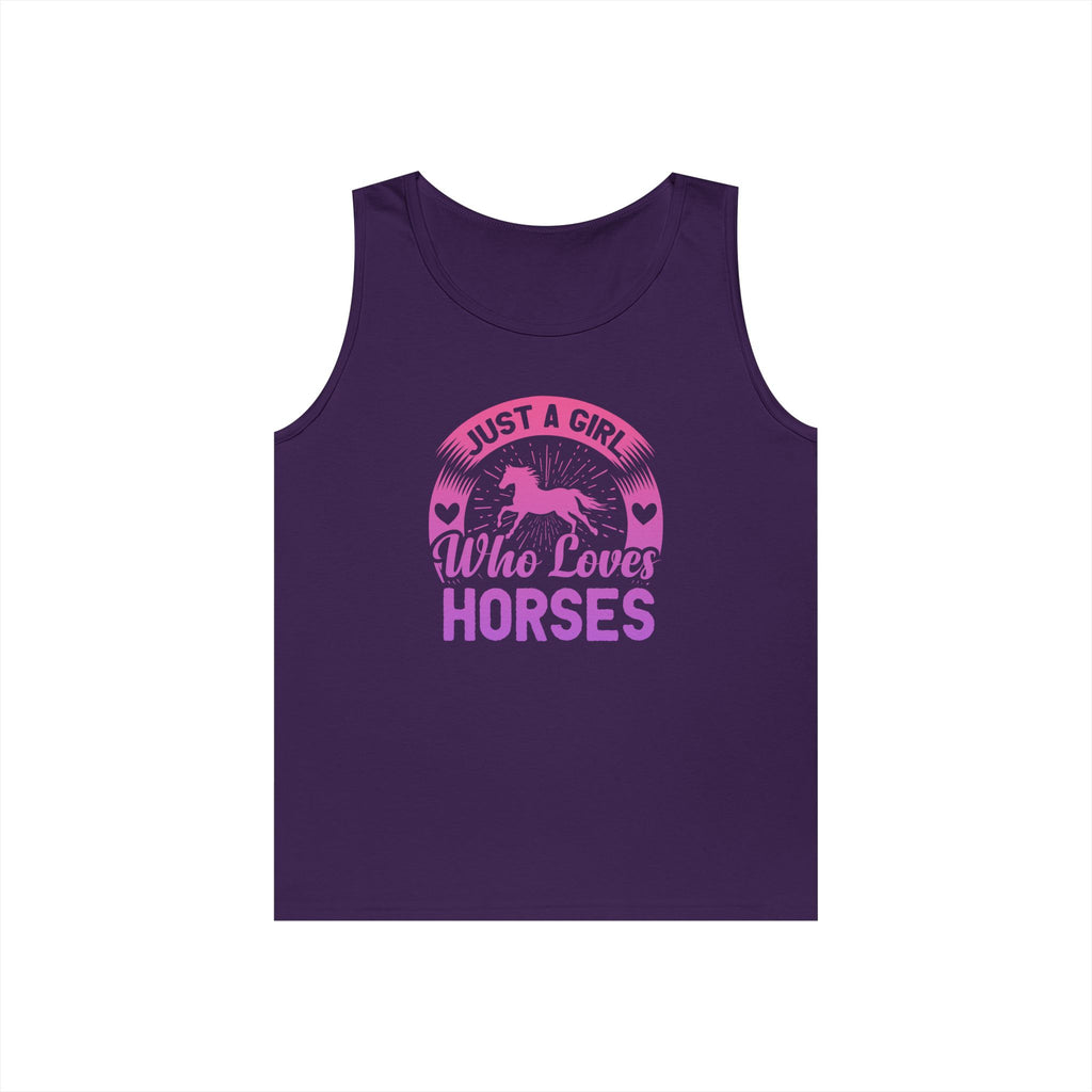 Just a Girl Who Loves Horses Heavy Cotton Tank Top
