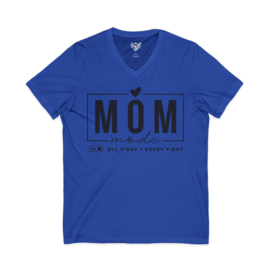 Mom Mode Jersey Short Sleeve V-Neck Tee