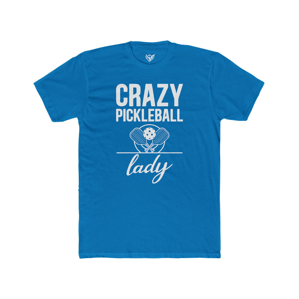 Crazy Pickleball Lady Cotton Crew Tee