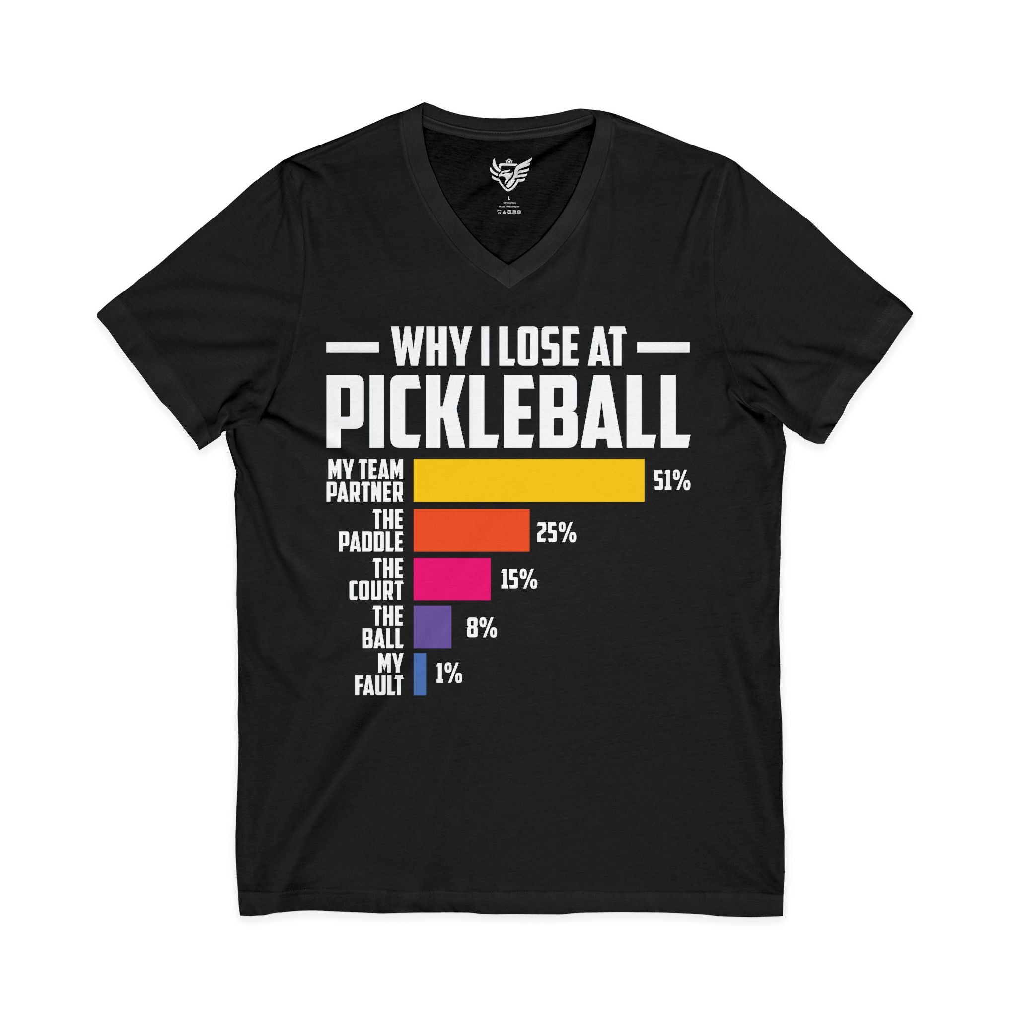 Why I Lose at Pickleball Jersey Short Sleeve V-Neck Tee
