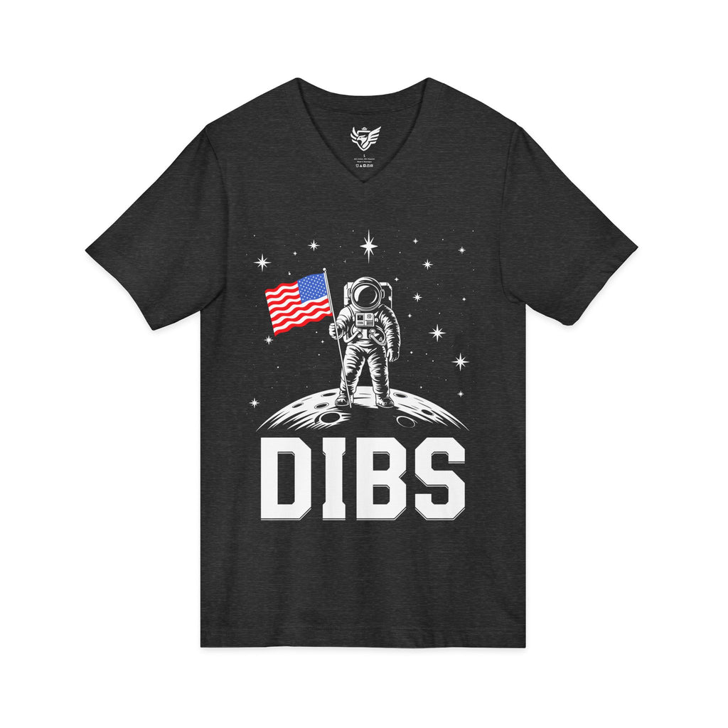 DIBS on the Moon Jersey Short Sleeve V-Neck Tee