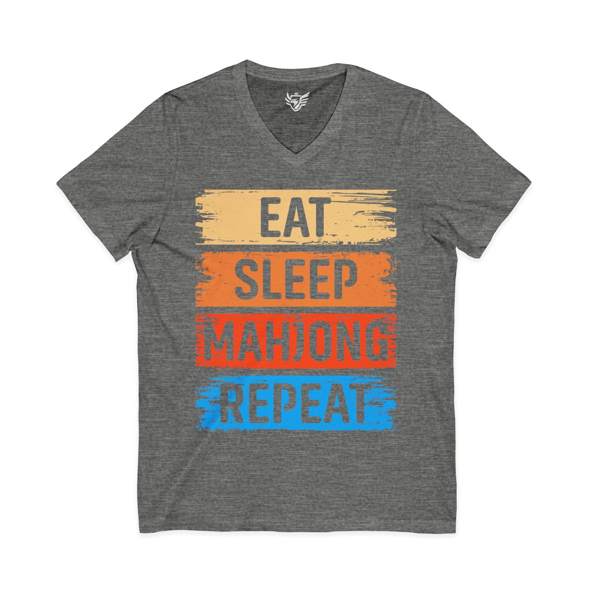 Eat Sleep Mahjong Repeat Jersey Short Sleeve V-Neck Tee