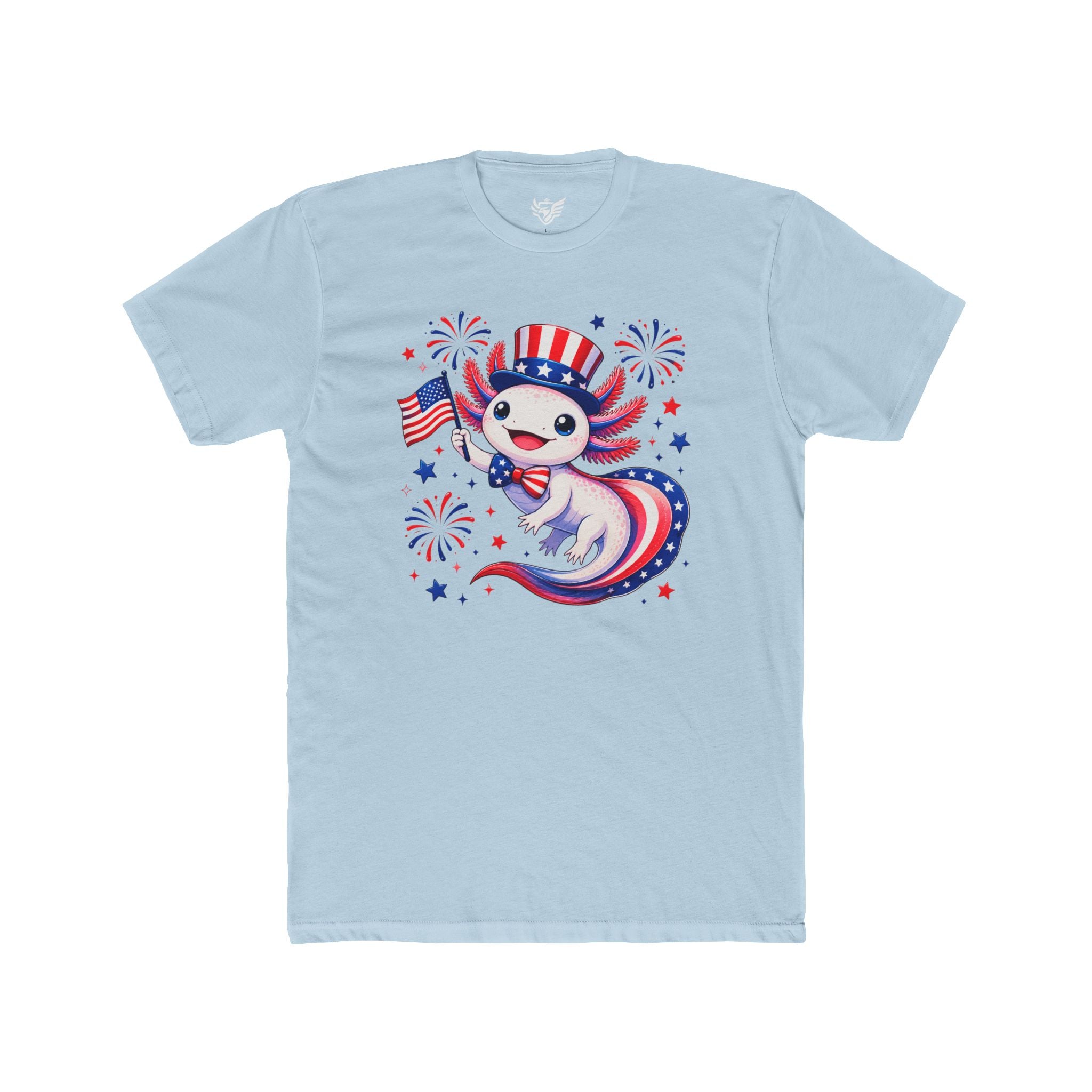 Patriotic Axolotl Cotton Crew Tee
