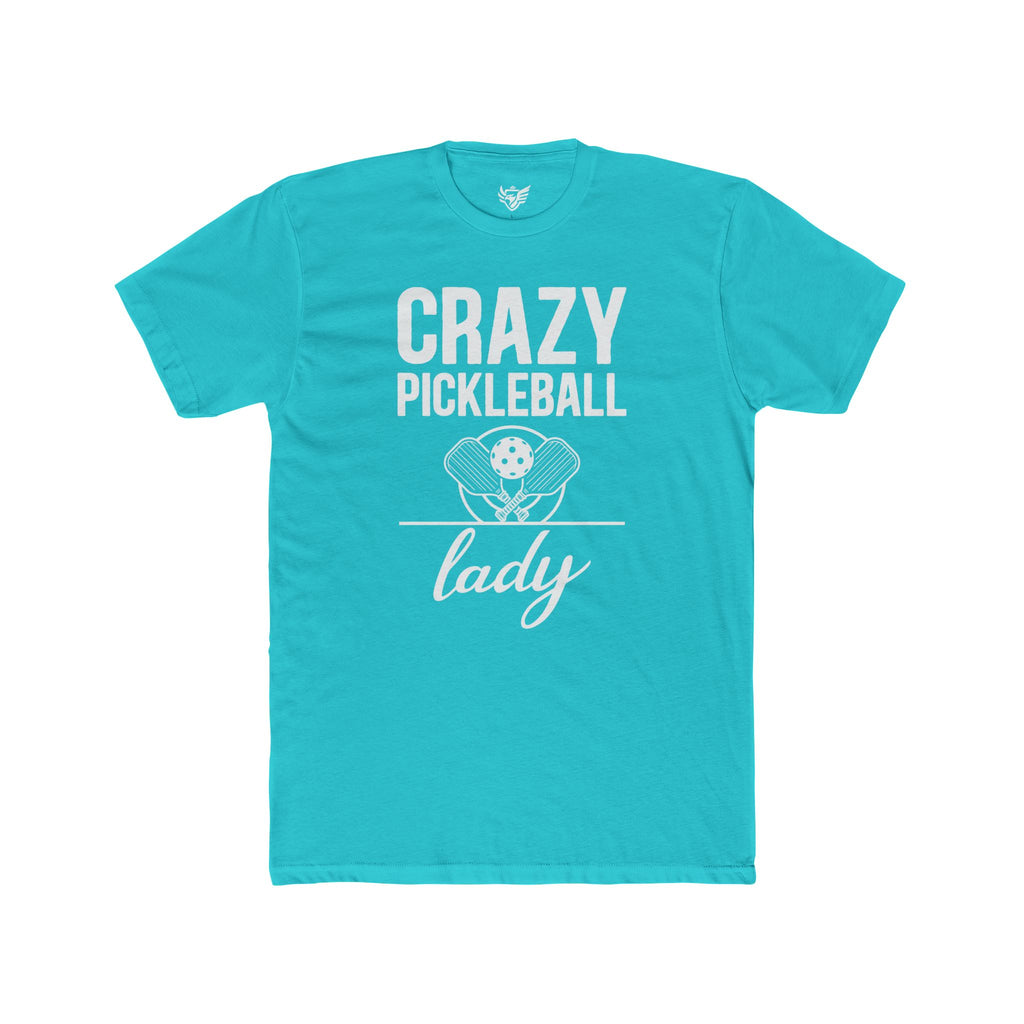 Crazy Pickleball Lady Cotton Crew Tee