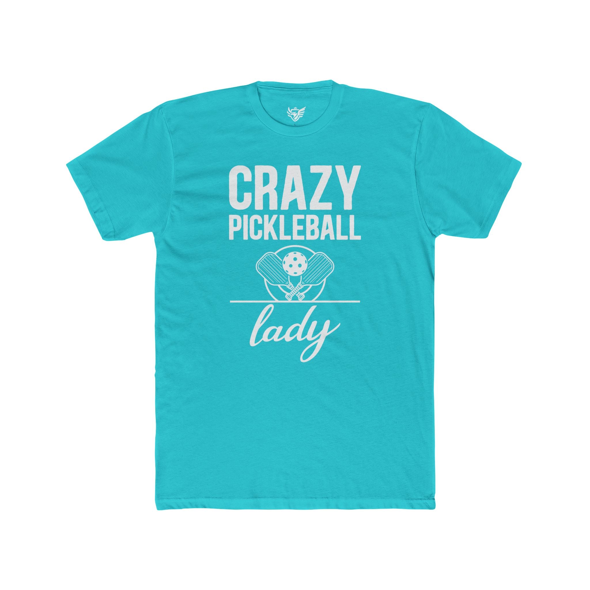 Crazy Pickleball Lady Cotton Crew Tee