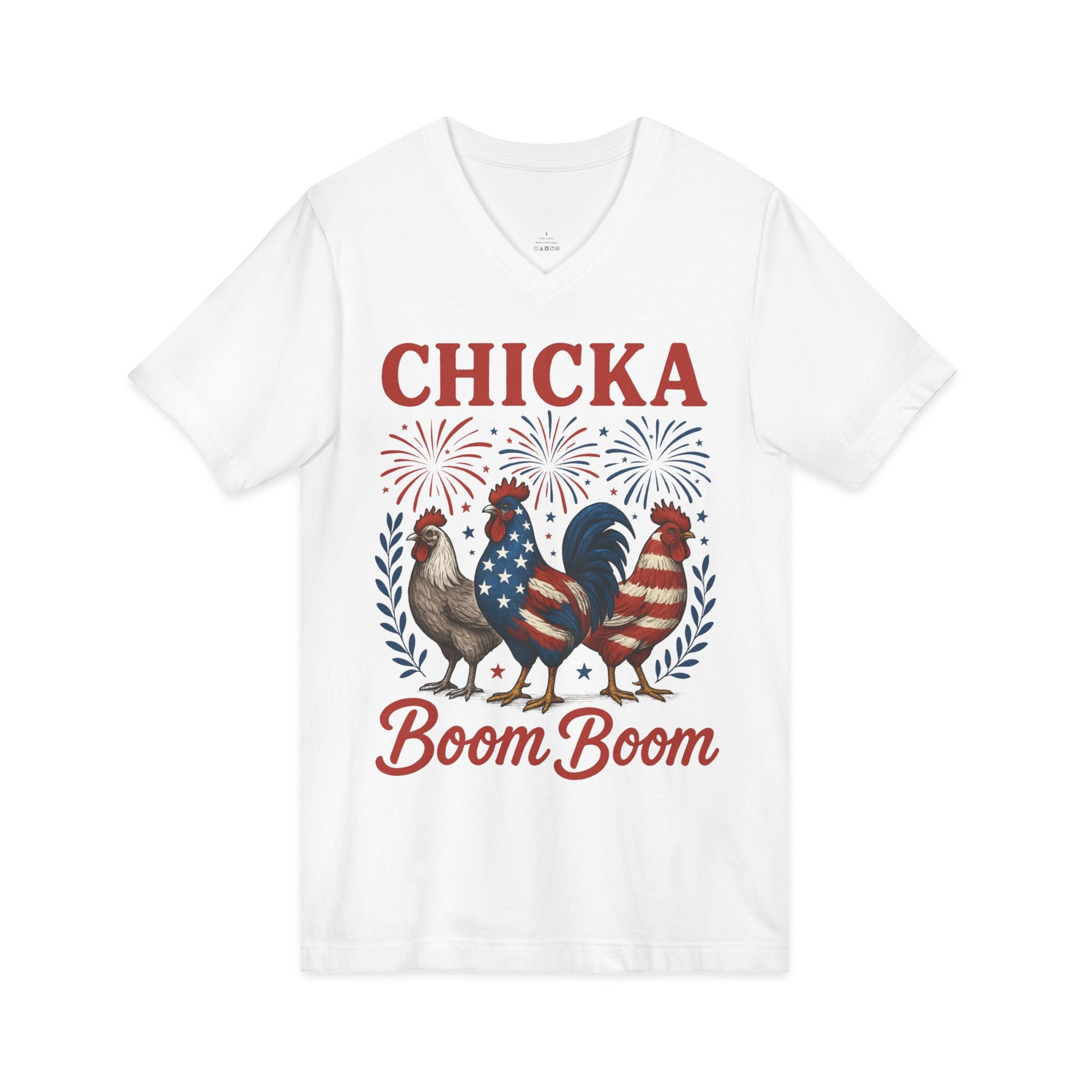 Chicka Boom Boom Jersey Short Sleeve V-Neck Tee