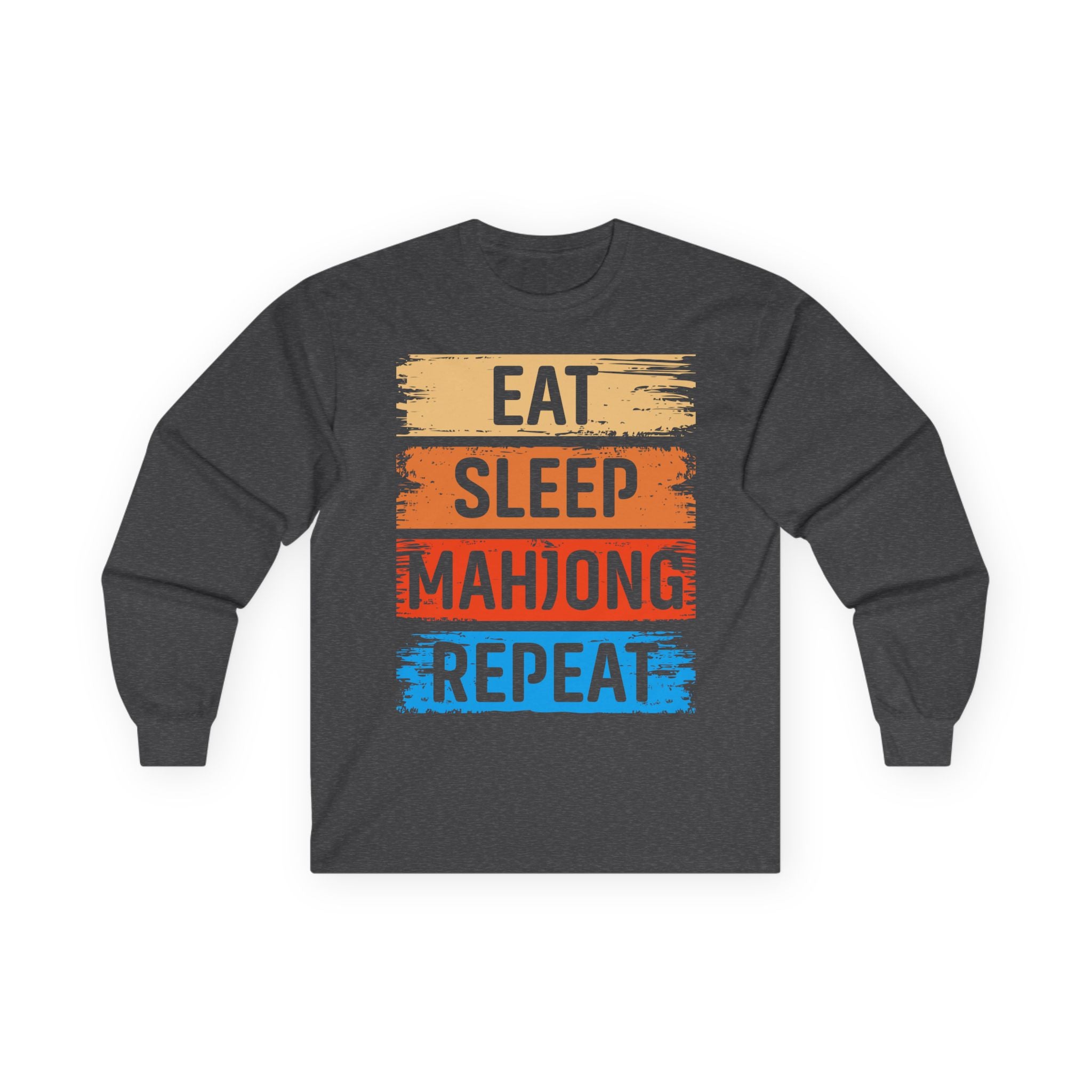 Eat Sleep Mahjong Repeat Cotton Long Sleeve Tee