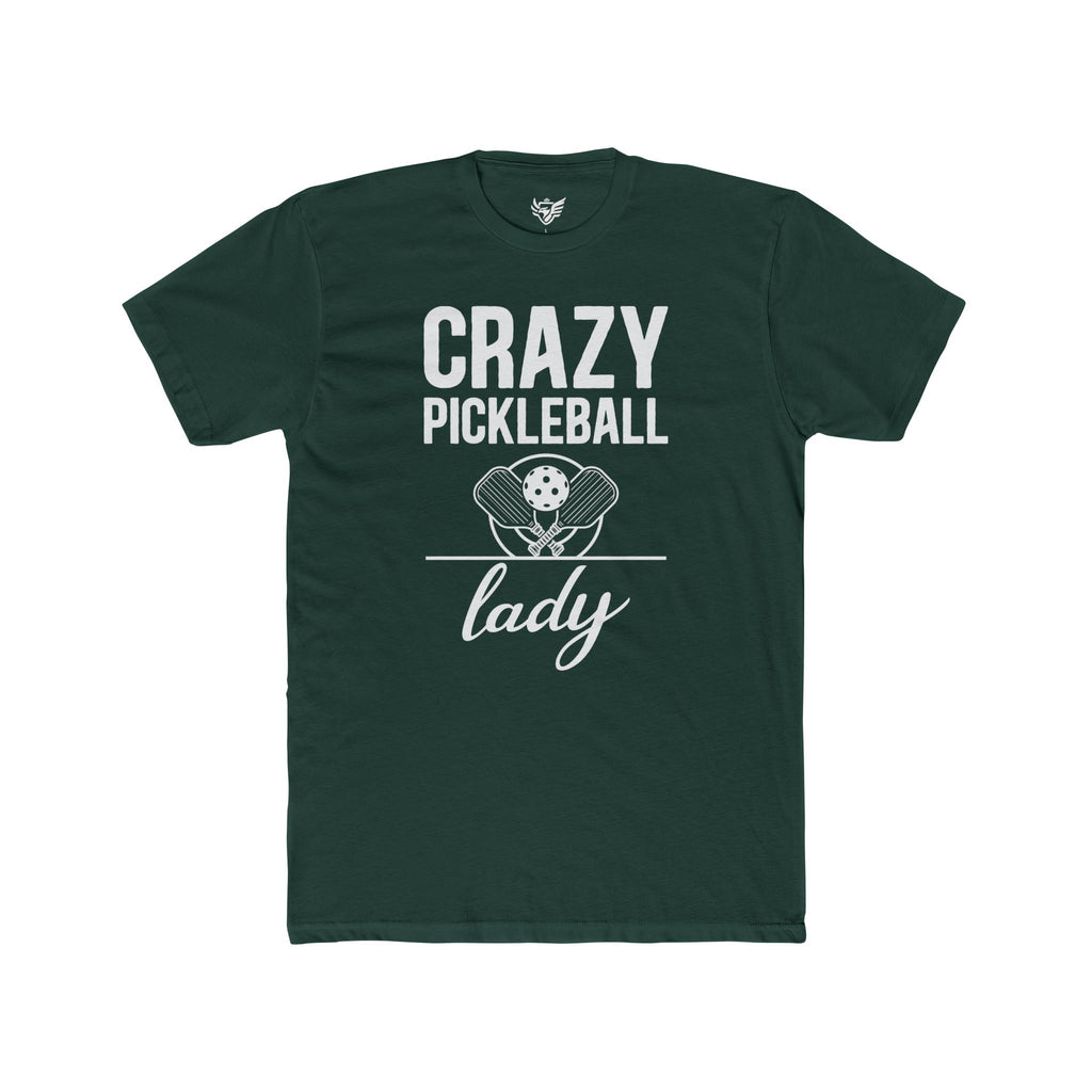 Crazy Pickleball Lady Cotton Crew Tee