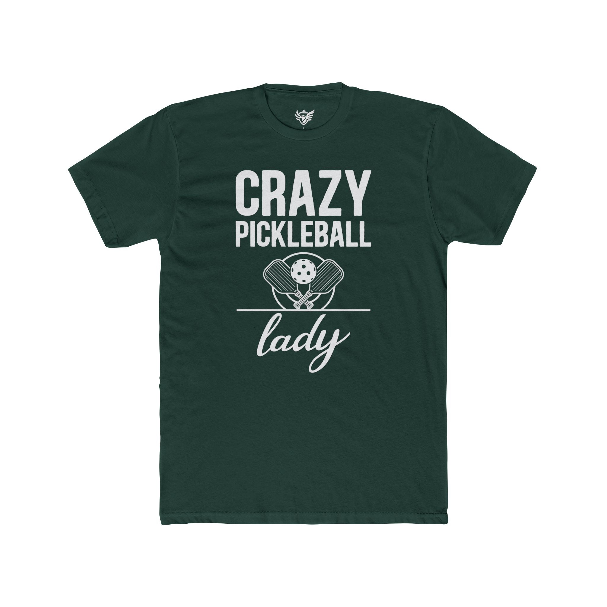 Crazy Pickleball Lady Cotton Crew Tee