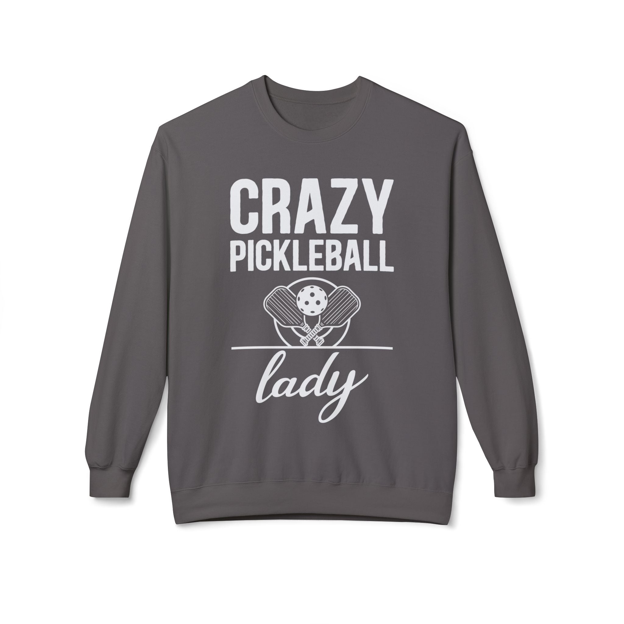 Crazy Pickleball Lady Midweight Softstyle Fleece Crewneck Sweatshirt