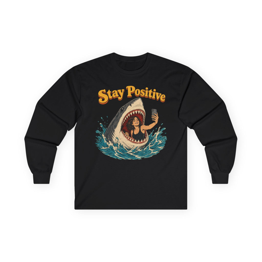 Stay Positive Cotton Long Sleeve Tee