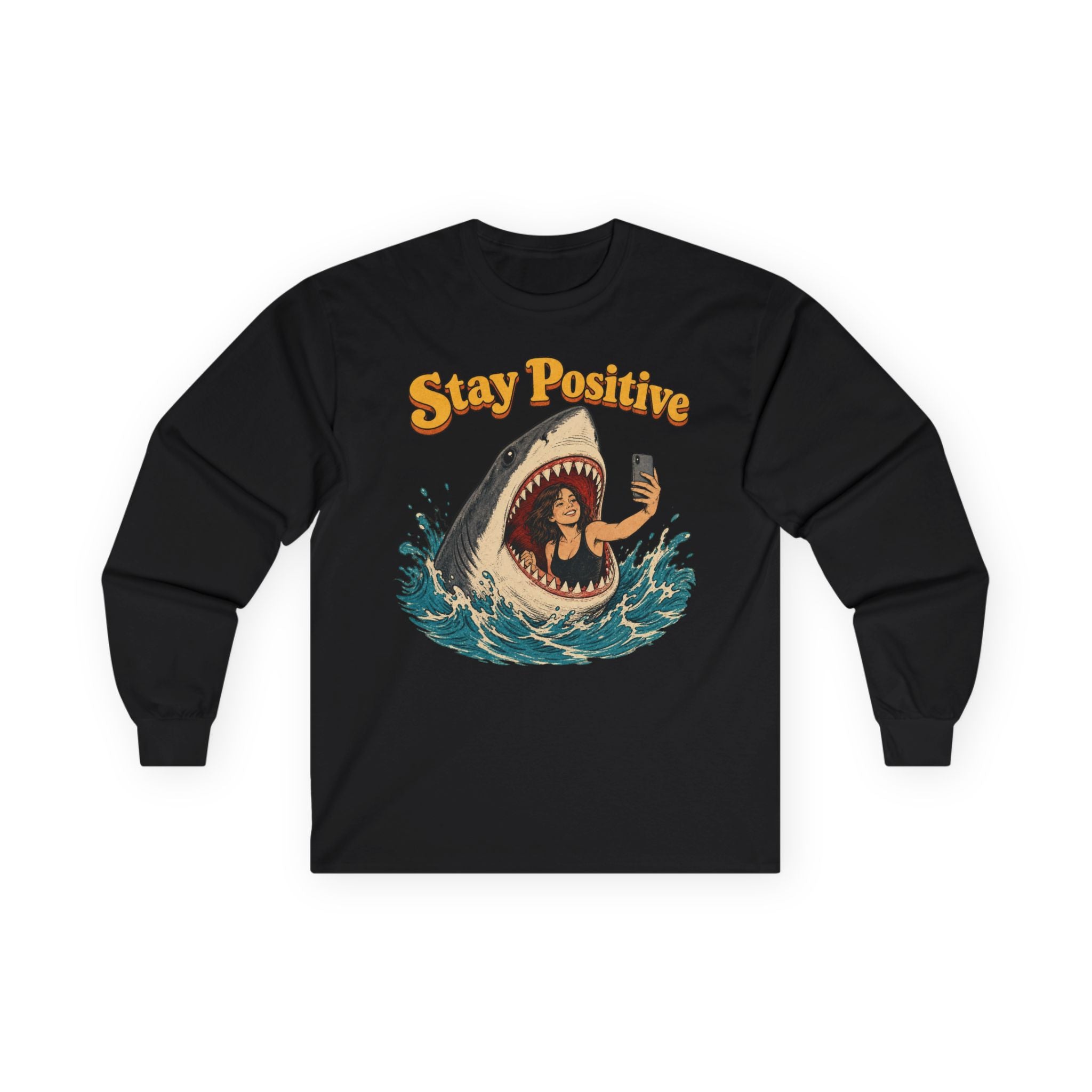 Stay Positive Cotton Long Sleeve Tee
