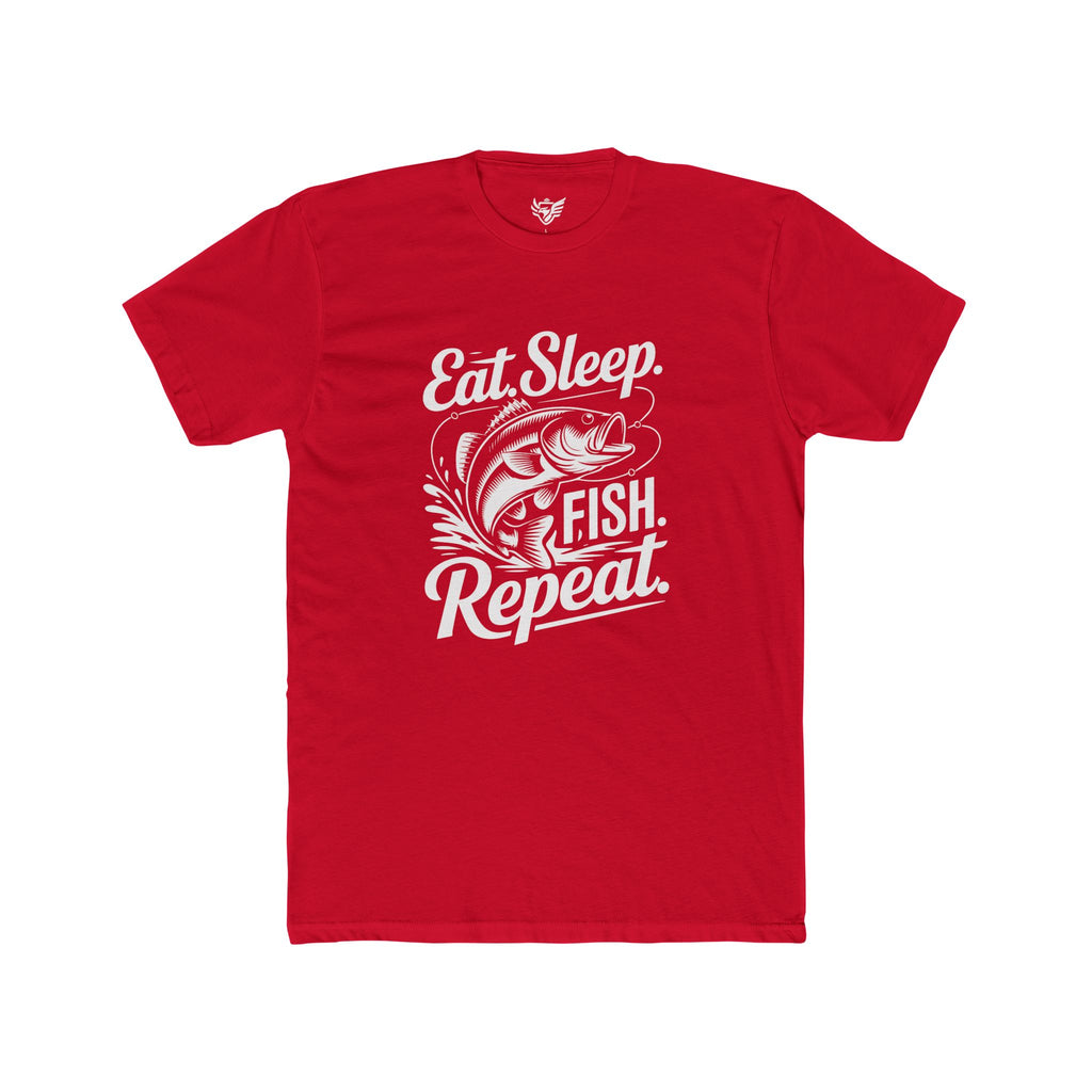 Eat Sleep Fish Repeat Cotton Crew Tee