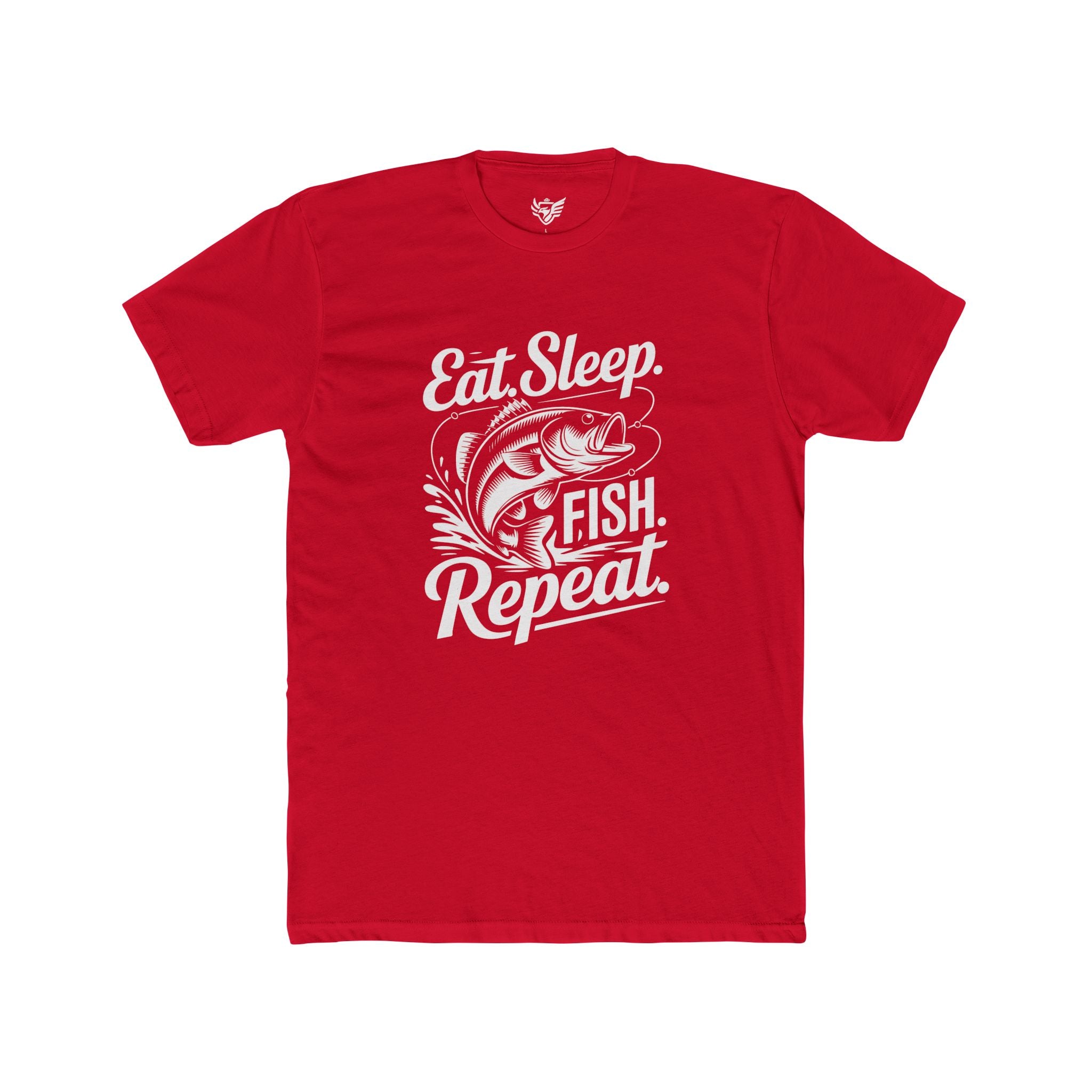 Eat Sleep Fish Repeat Cotton Crew Tee