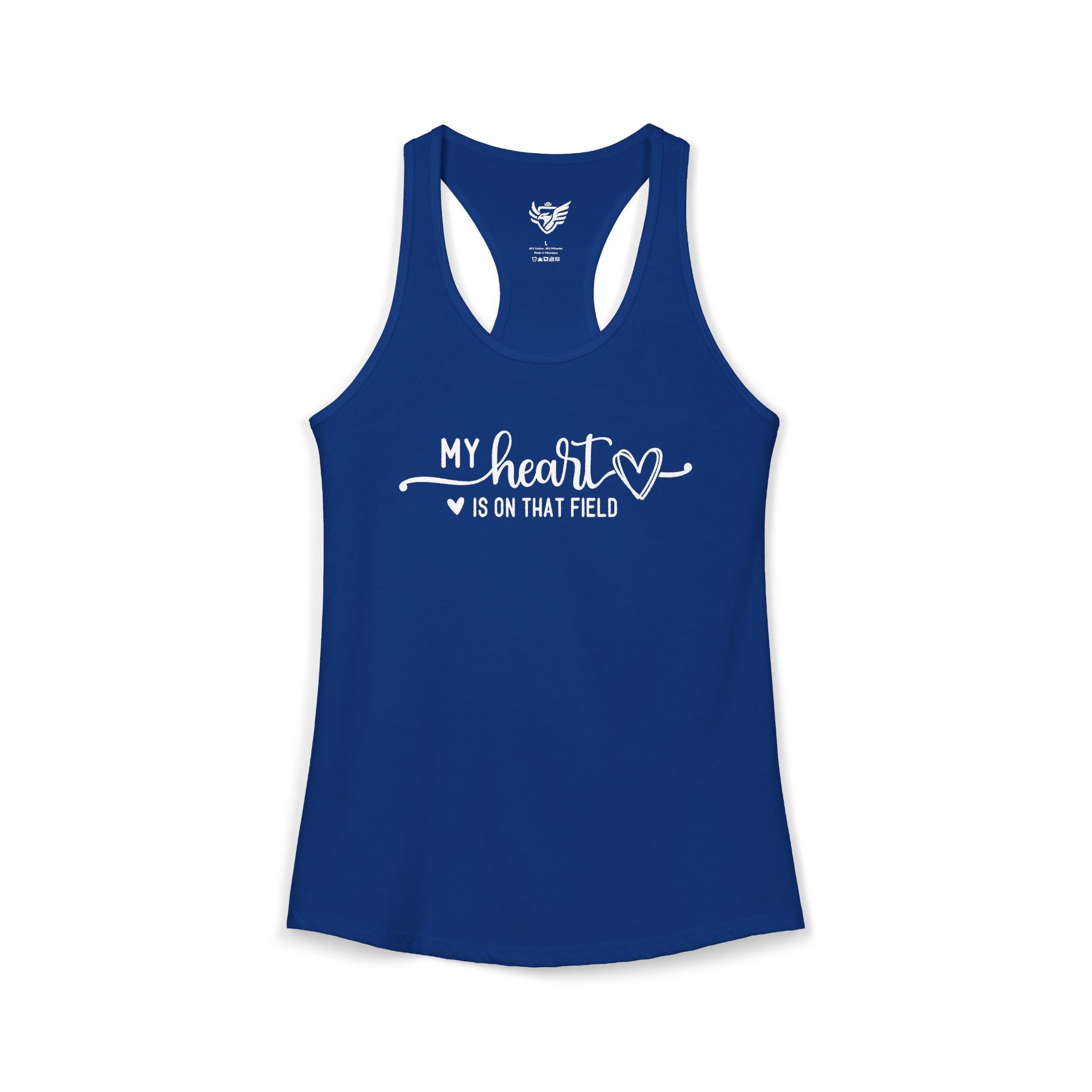 My Heart is on that Field Ideal Racerback Tank