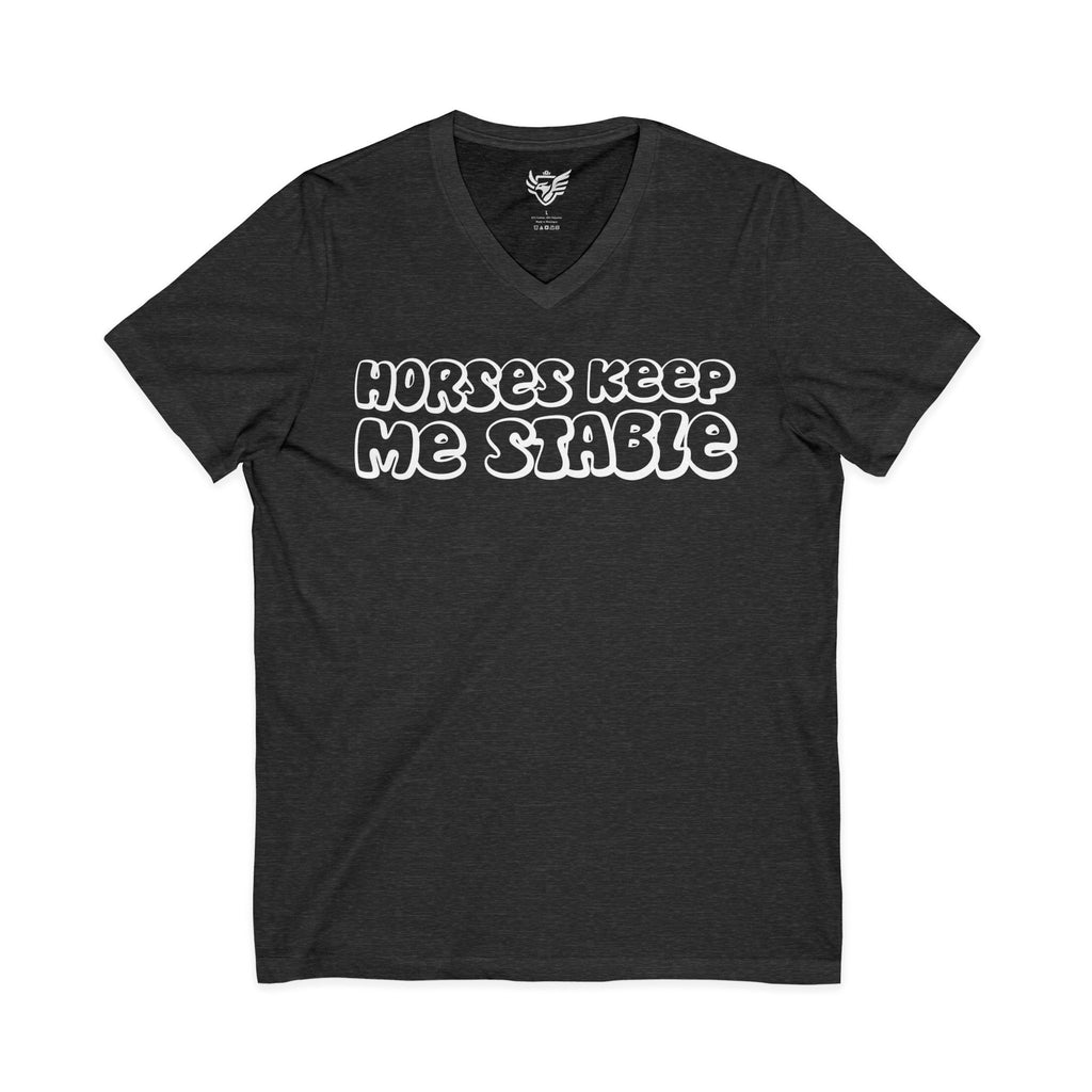 Horses Keep Me Stable Jersey Short Sleeve V-Neck Tee