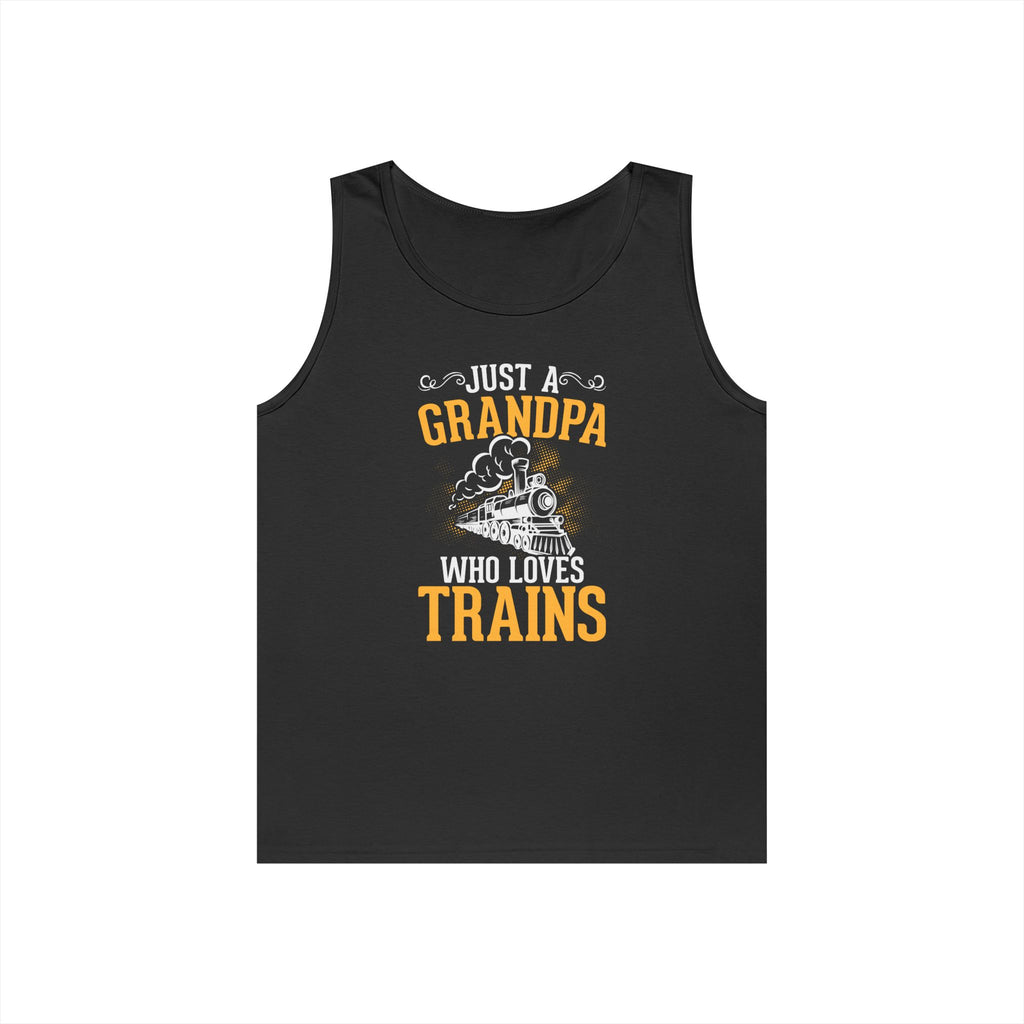 Train Lover Grandpa Heavy Cotton Tank Top