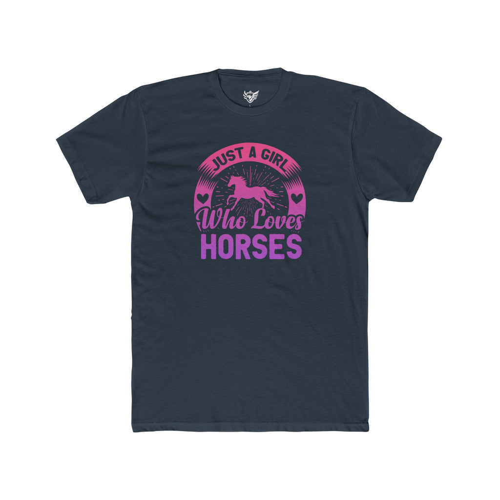Just a Girl Who Loves Horses Cotton Crew Tee